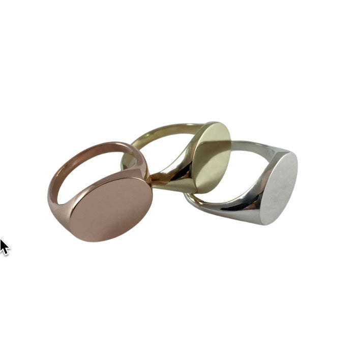 Landscape Oval Signet Rings