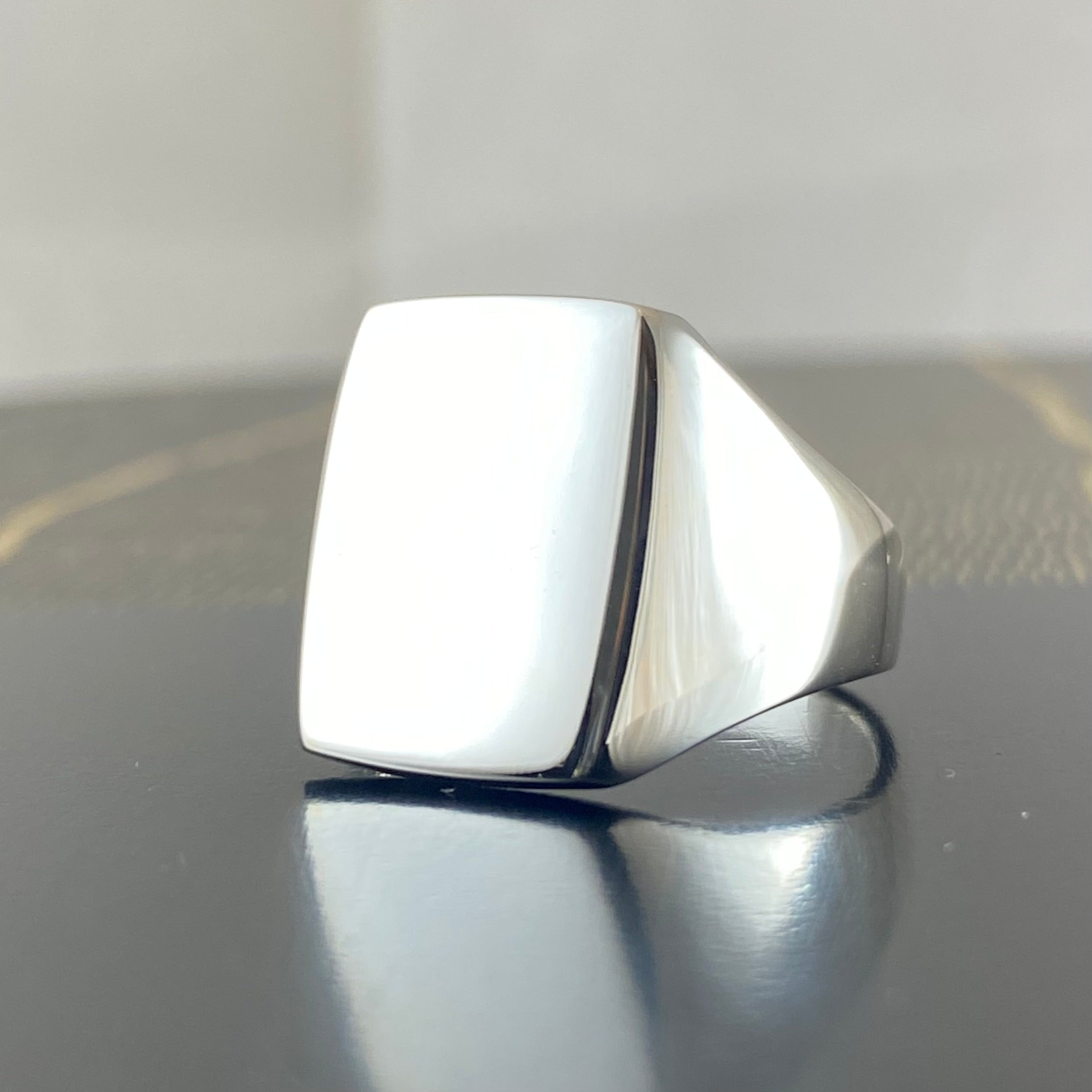 Cushion 16mm x 13mm - Sterling Silver Signet Ring