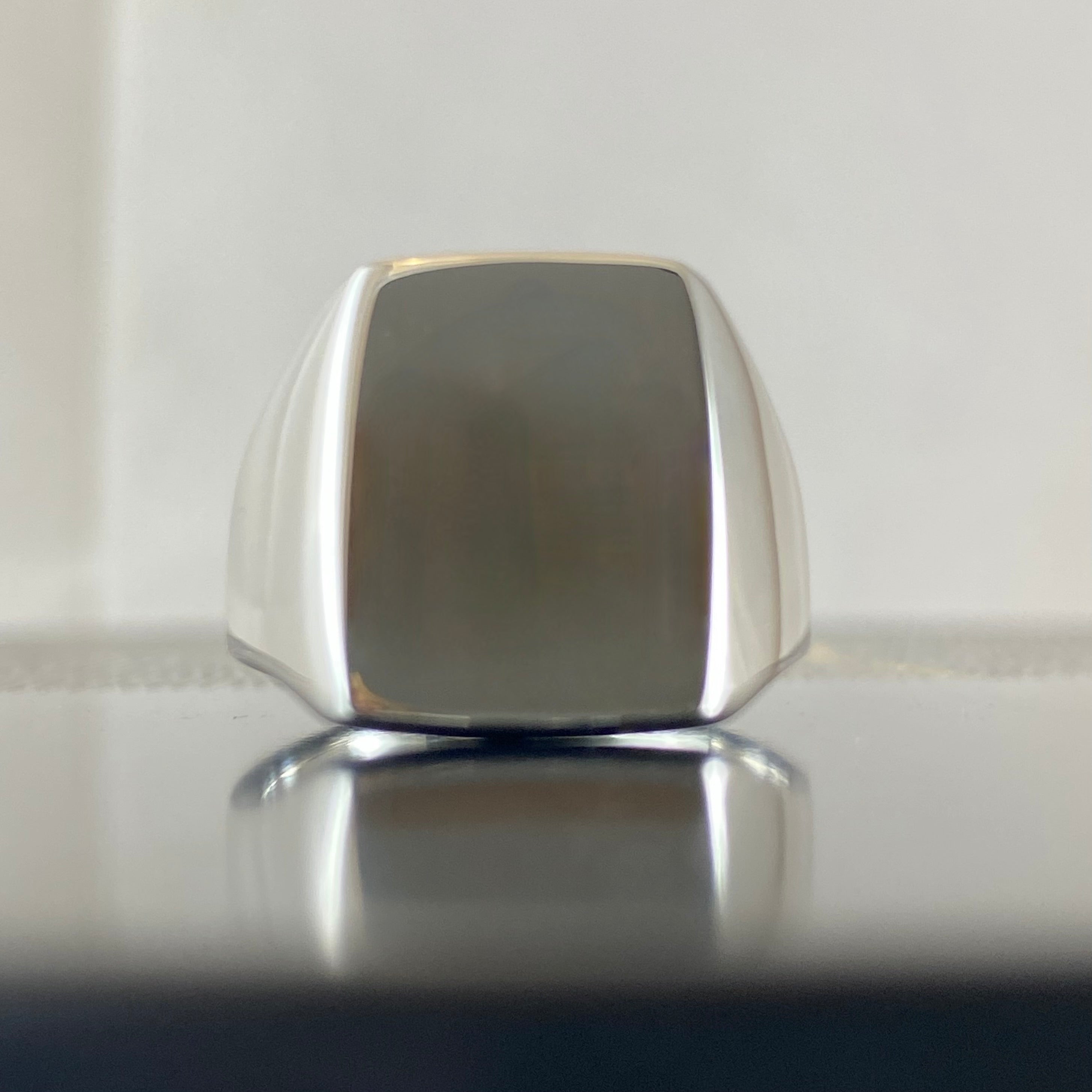 Cushion 16mm x 13mm - Sterling Silver Signet Ring