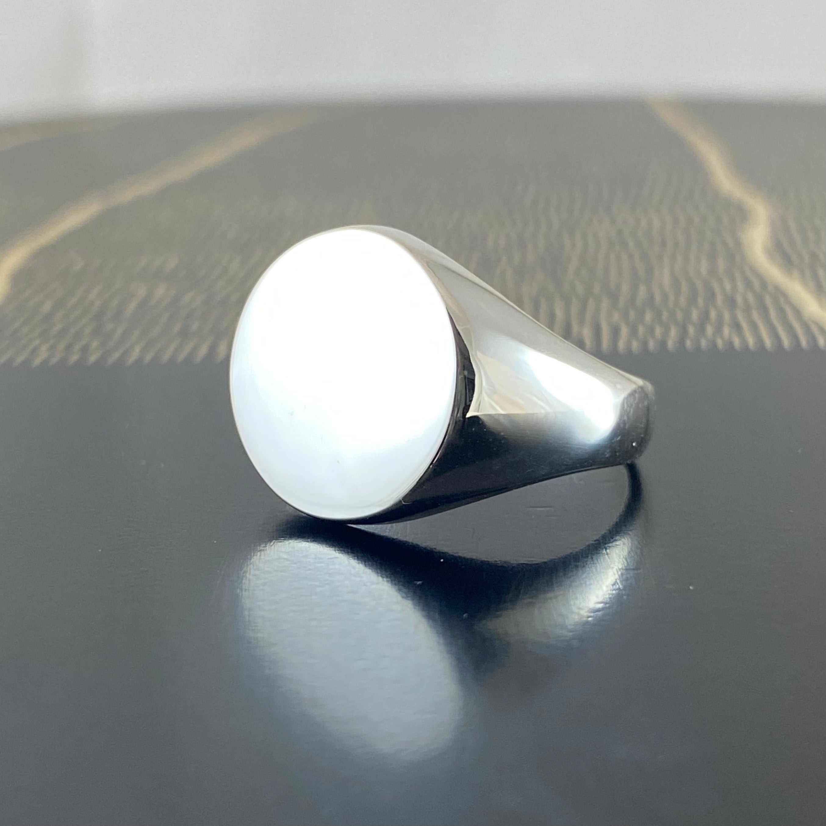 Round 14mm - Sterling Silver Signet Ring