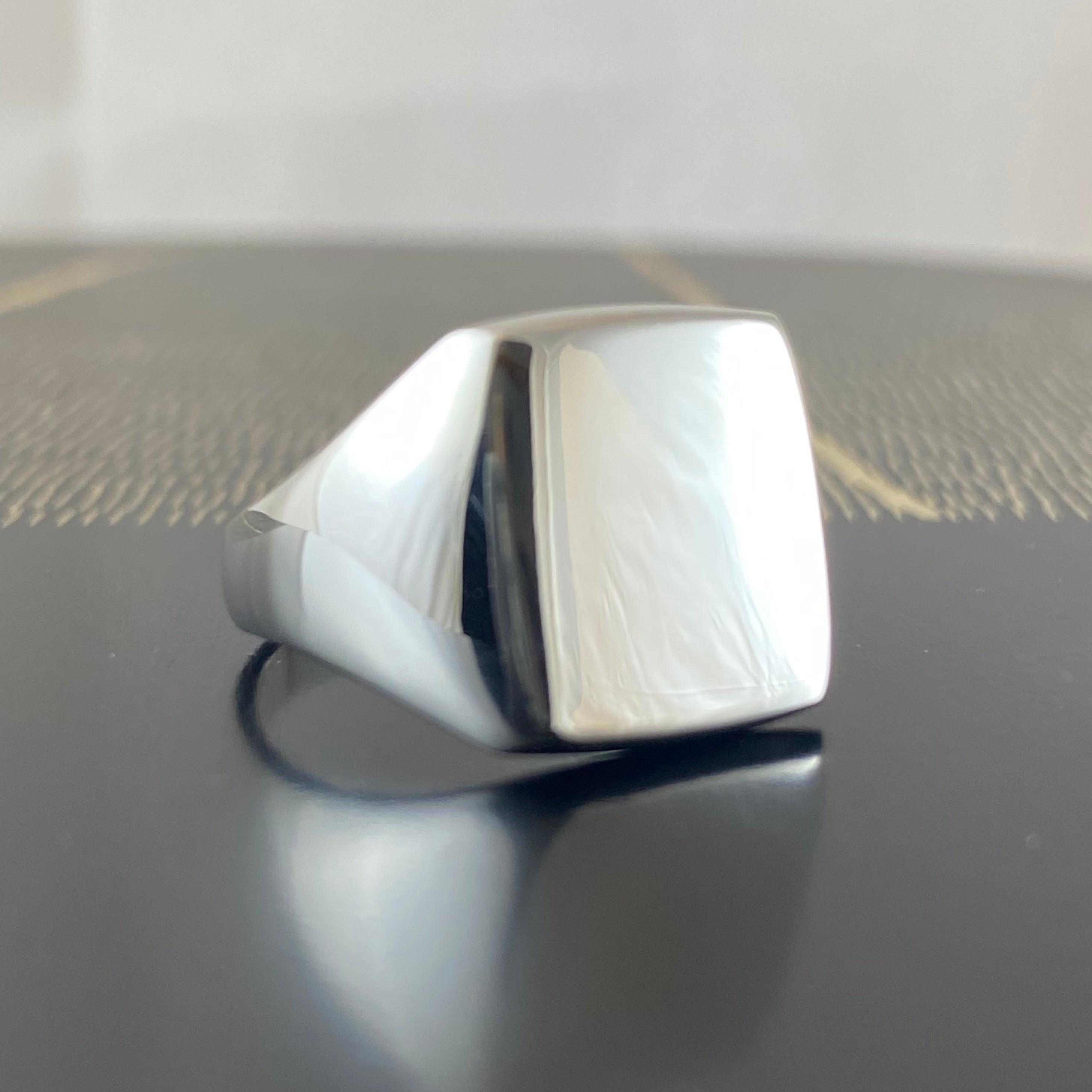 Cushion 14mm x 12mm - Sterling Silver Signet Ring