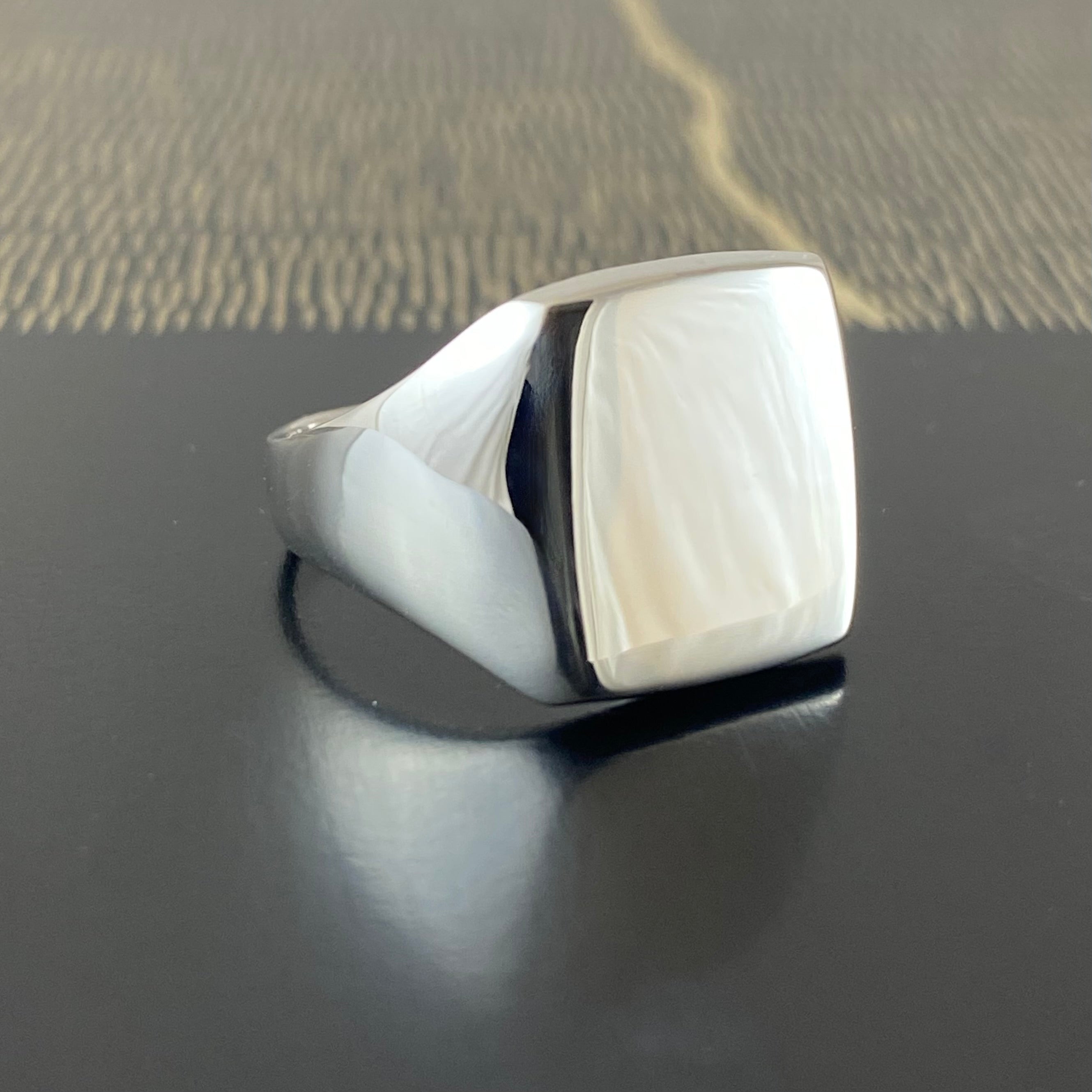 Cushion 12mm x 10mm - Sterling Silver Signet Ring