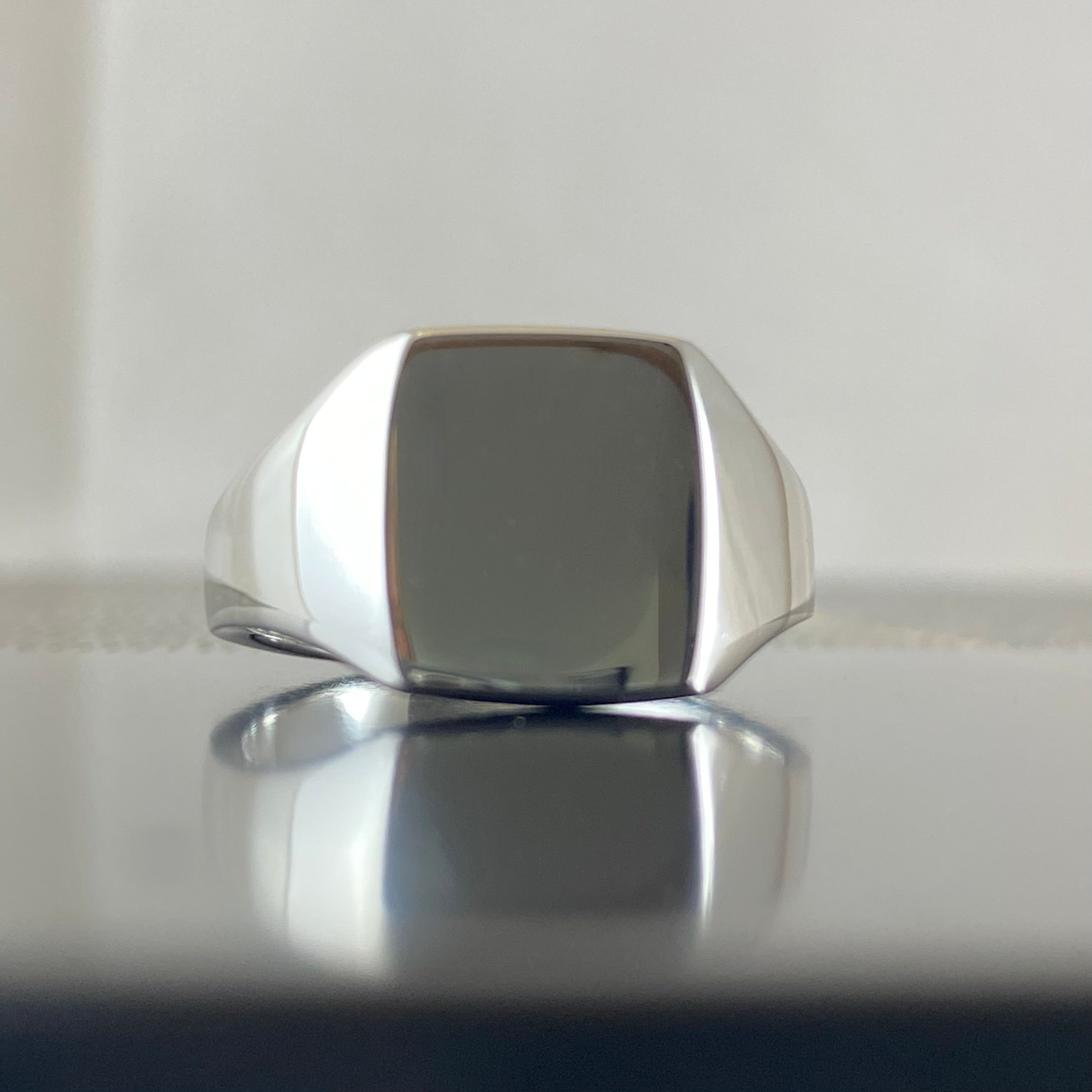 Cushion 12mm x 10mm - Sterling Silver Signet Ring