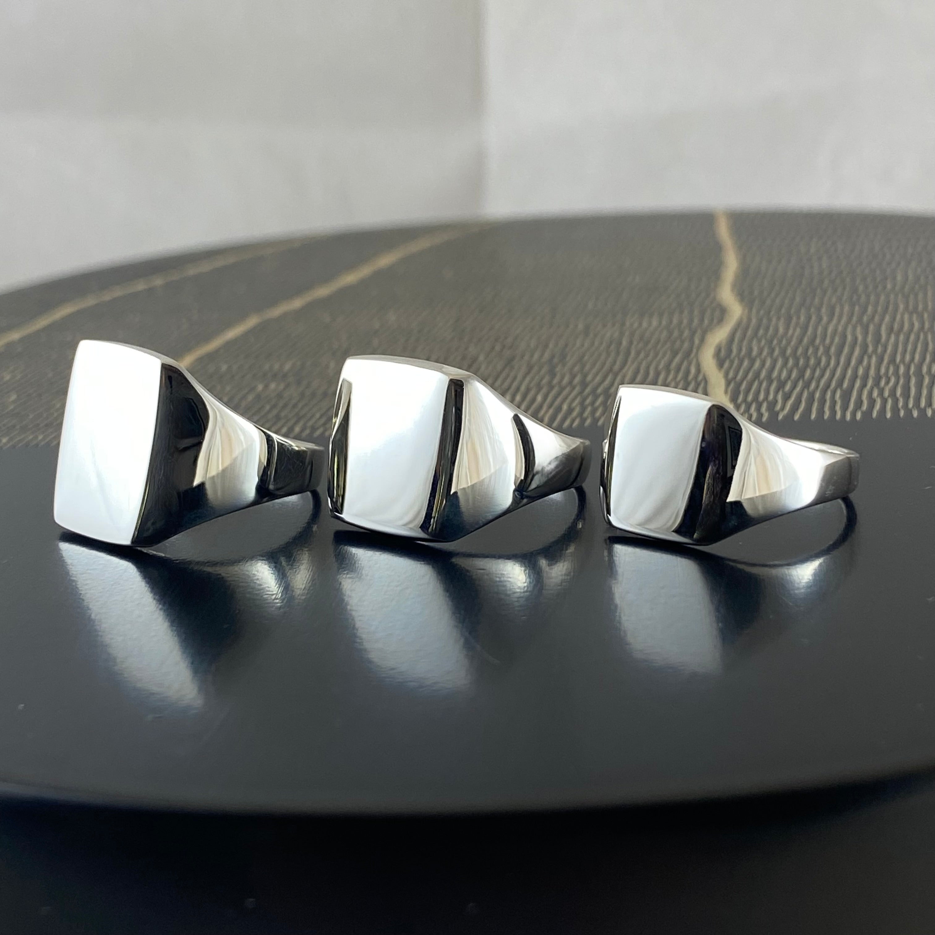 Cushion 12mm x 10mm - Sterling Silver Signet Ring