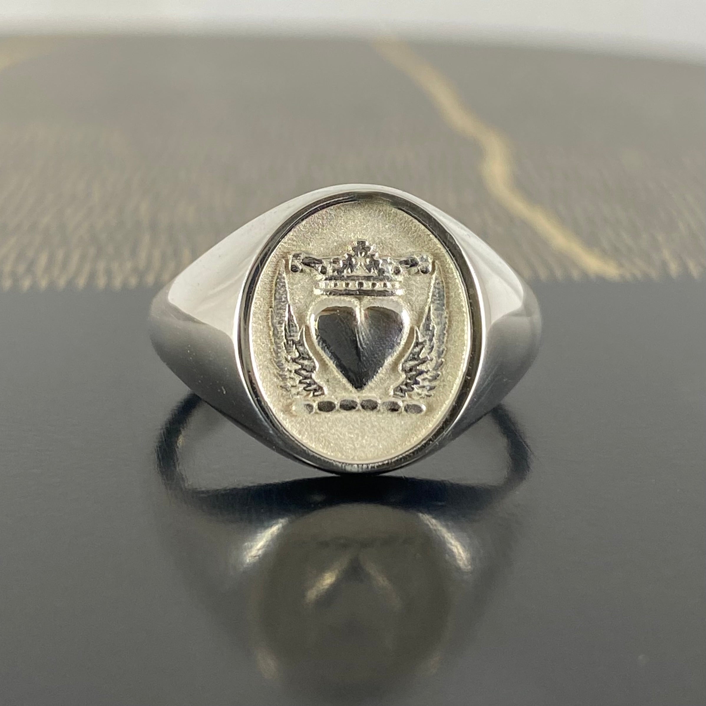 Winged Heart with Crown - Sterling Silver