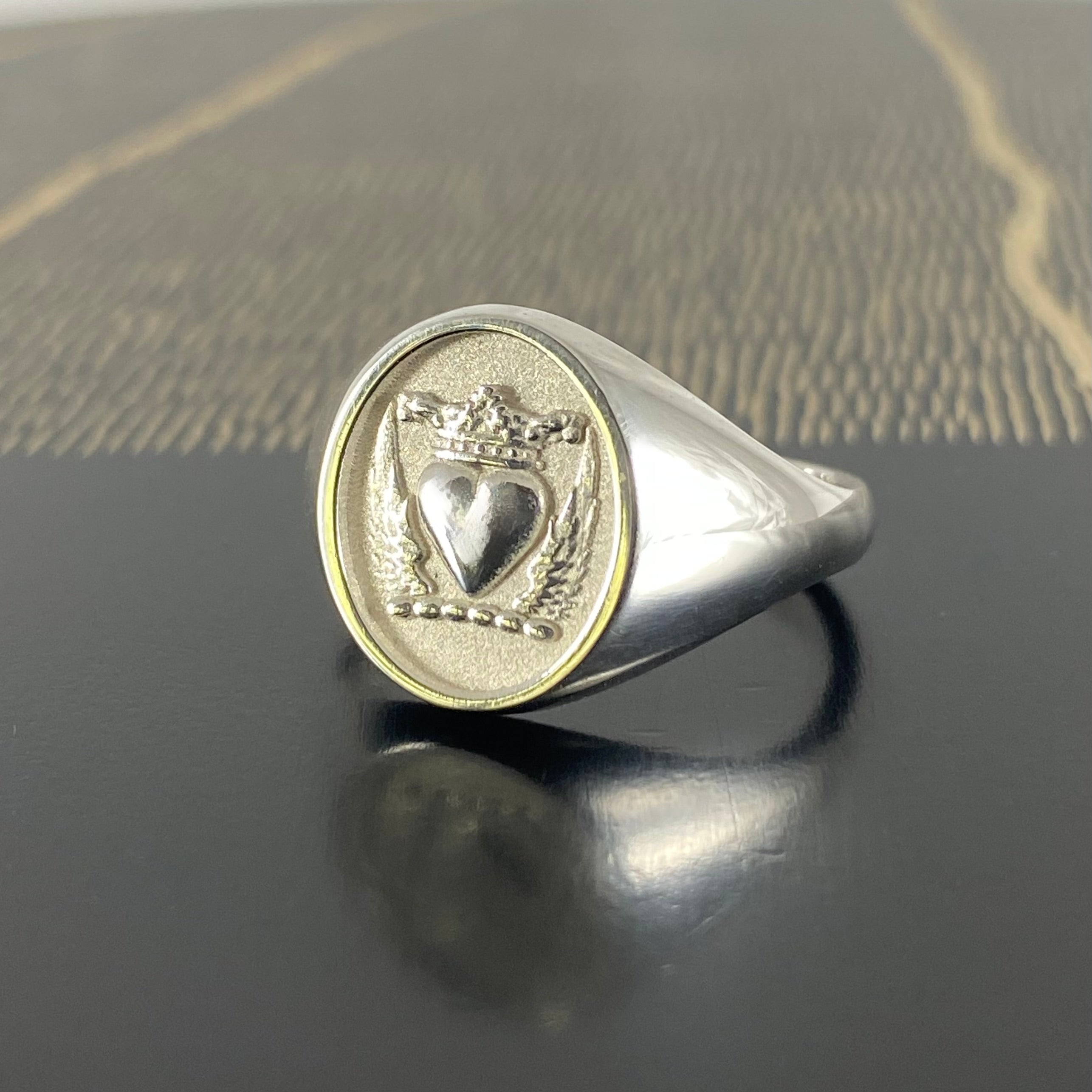 Winged Heart with Crown - Sterling Silver