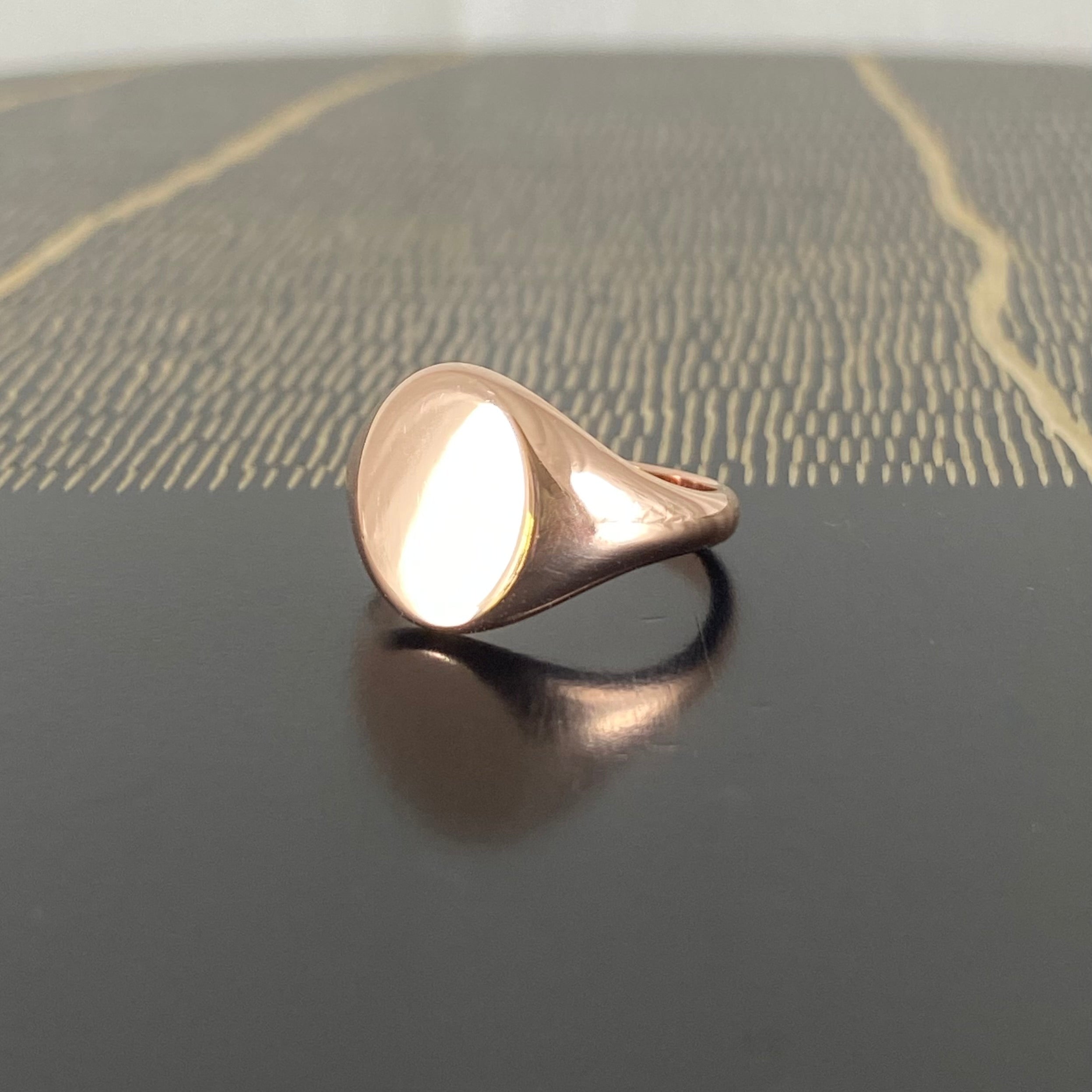 Classic Oval 11mm x 9mm - 9 Carat Rose Gold Signet Ring