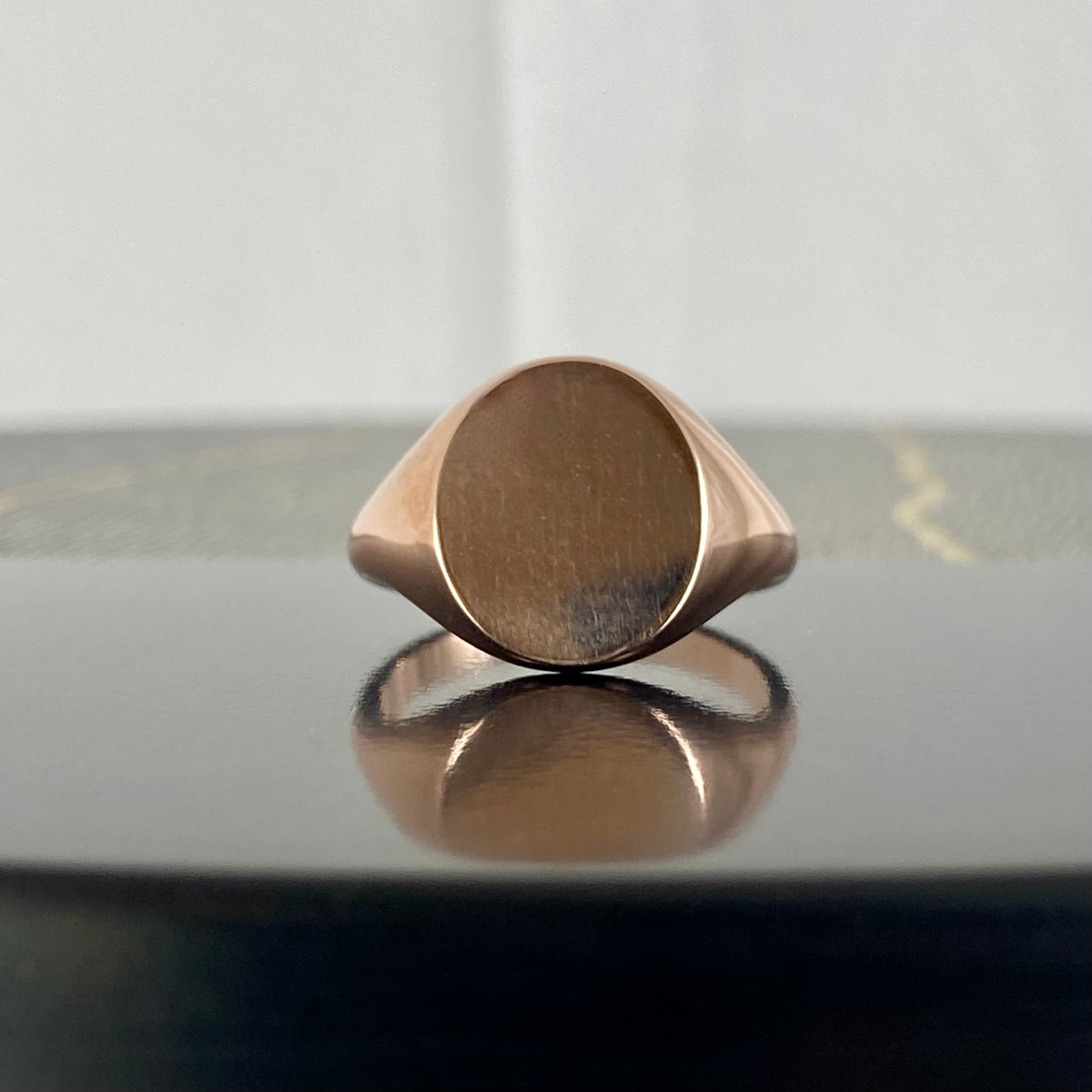 Classic Oval 13mm x 11mm - 9 Carat Rose Gold Signet Ring