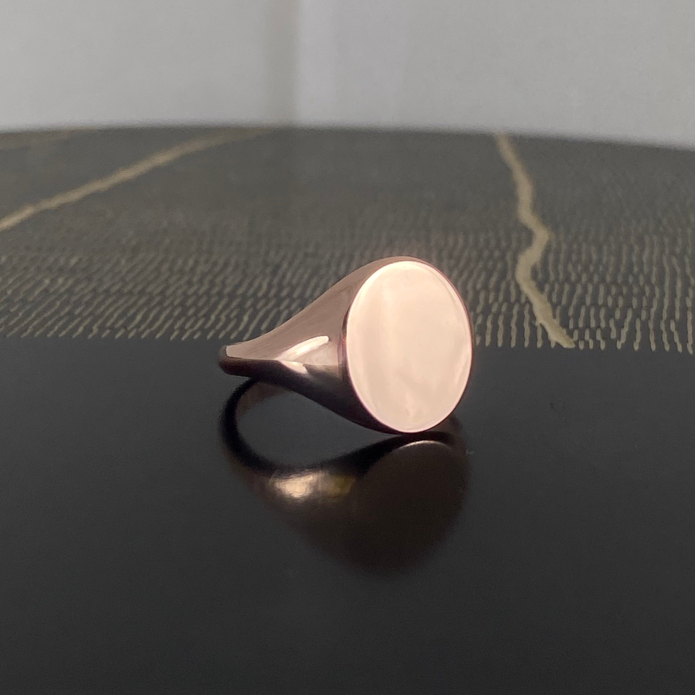 Classic Oval 13mm x 11mm - 9 Carat Rose Gold Signet Ring
