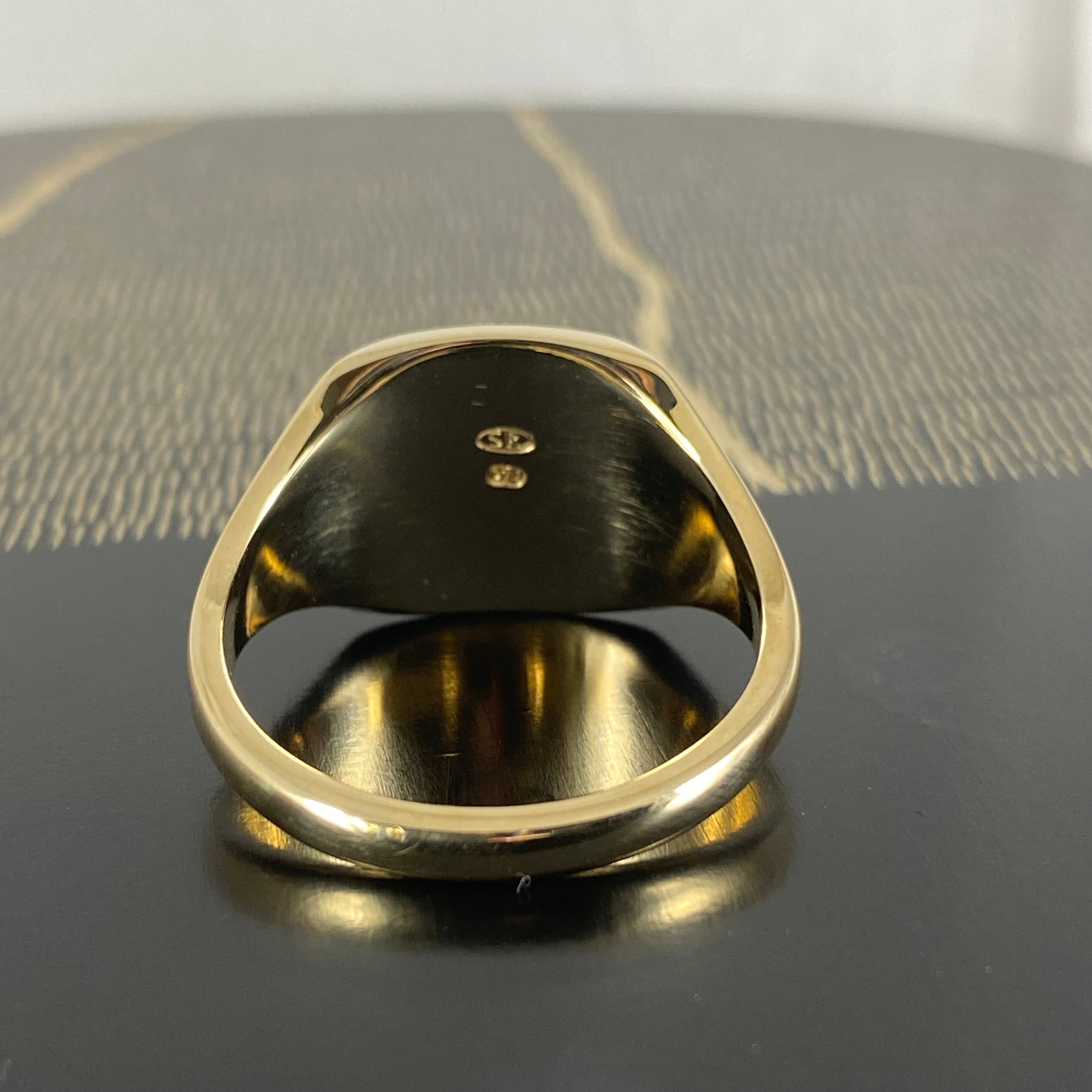 Cushion 14mm x 12mm - 9 Carat Yellow Gold Signet Ring