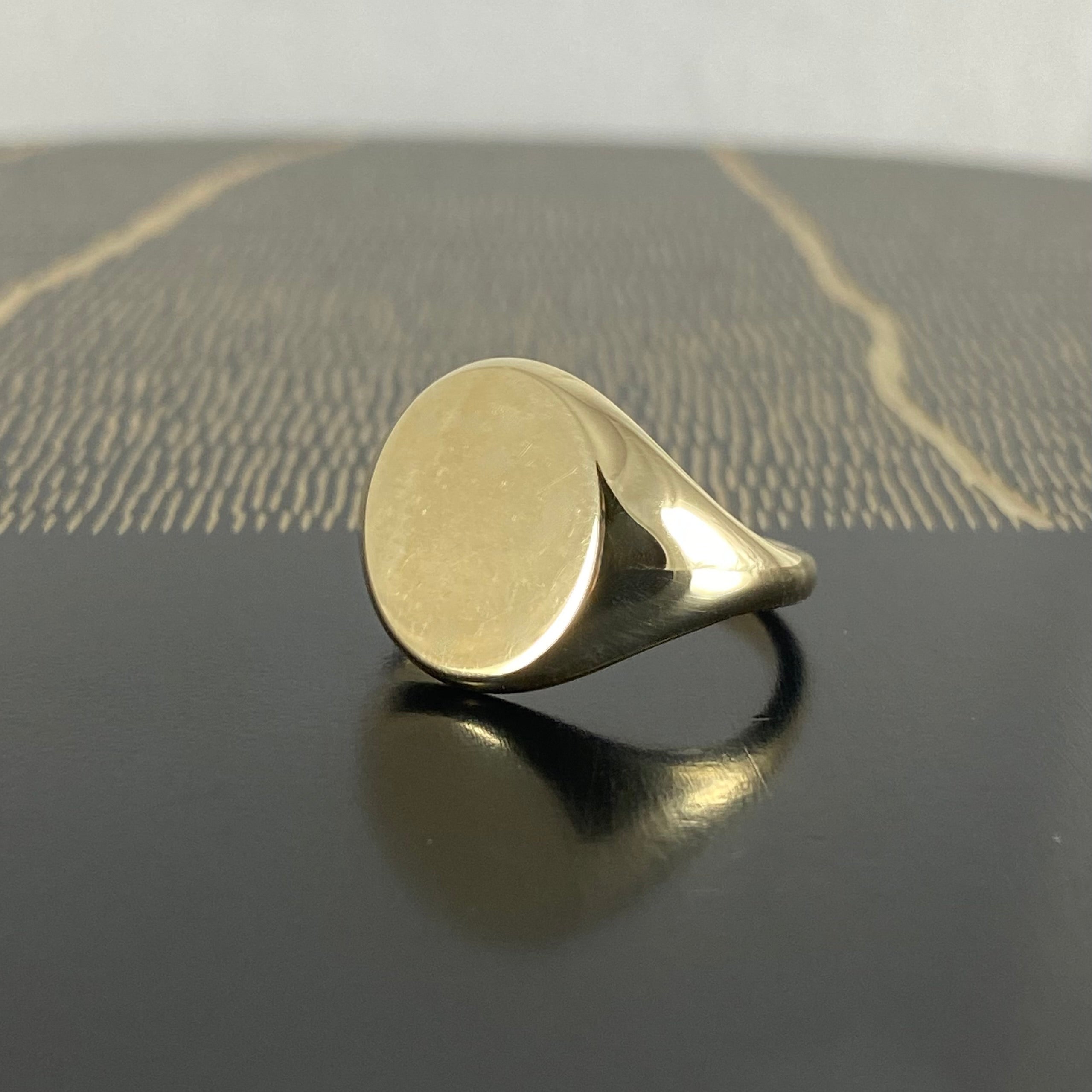 Classic Oval 14mm x 12mm - 9 Carat Yellow Gold Signet Ring