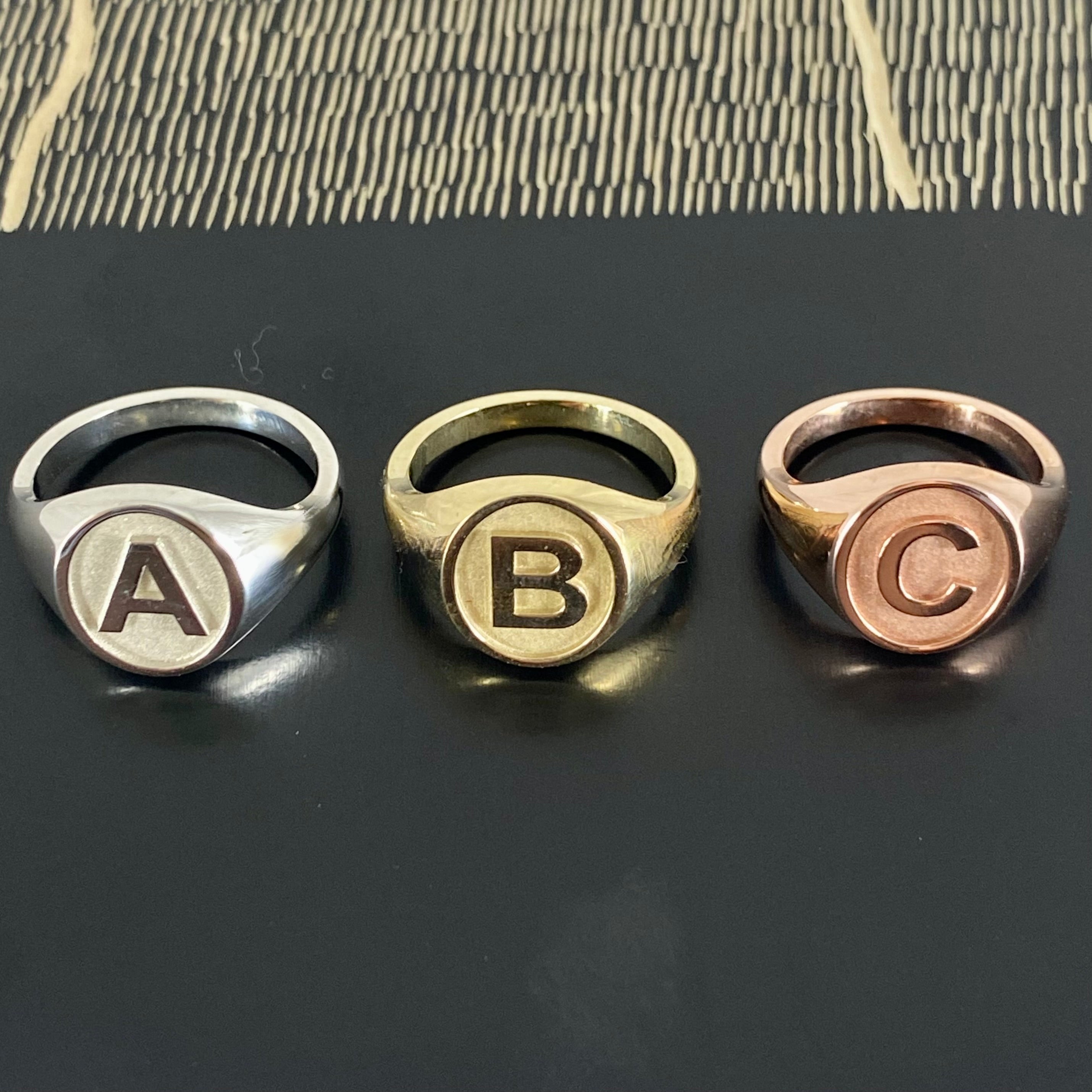 A - Alphabet Signet Ring A - Z - 9 Carat Yellow Gold Signet Ring