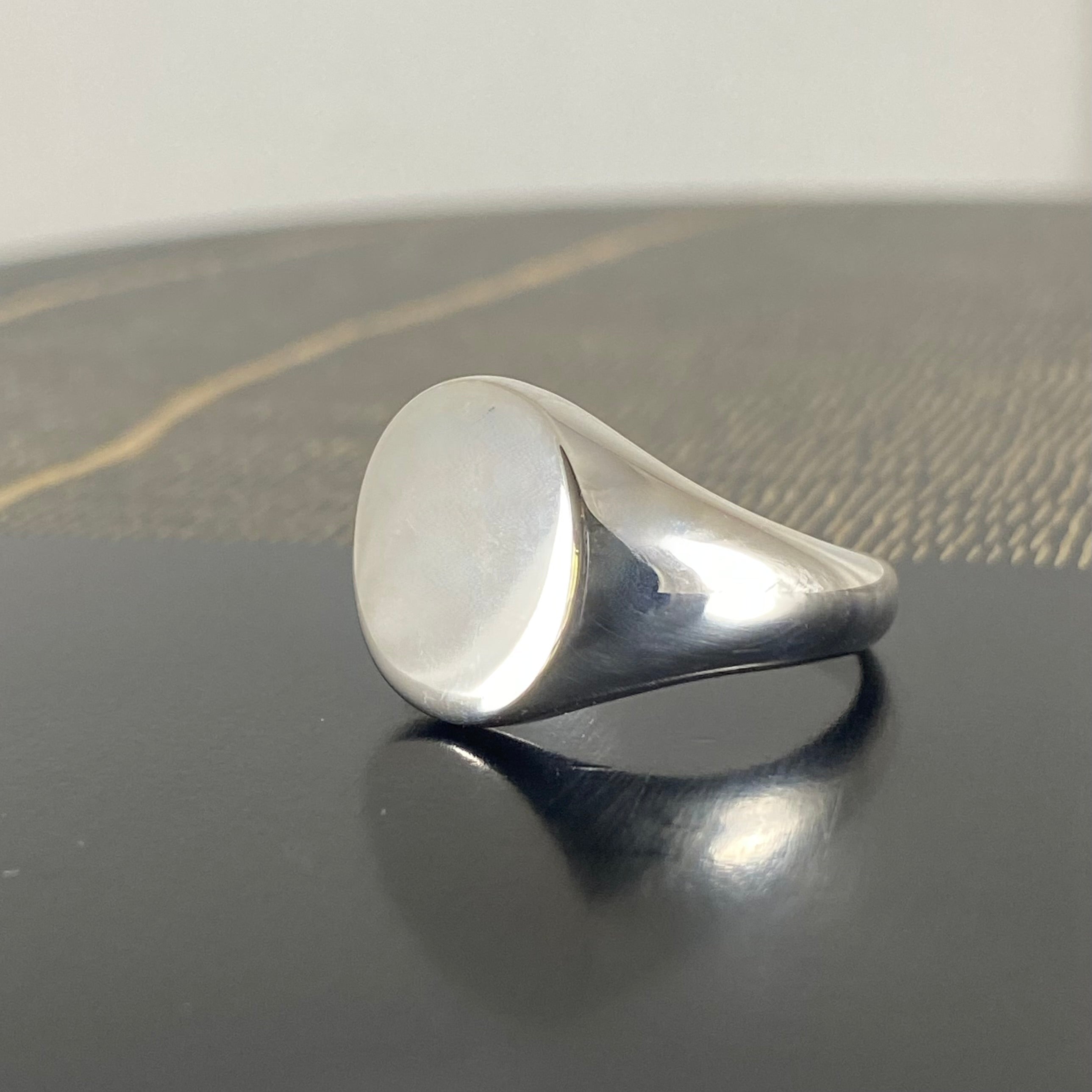 Classic Oval 14mm x 12mm - Sterling Silver Signet Ring