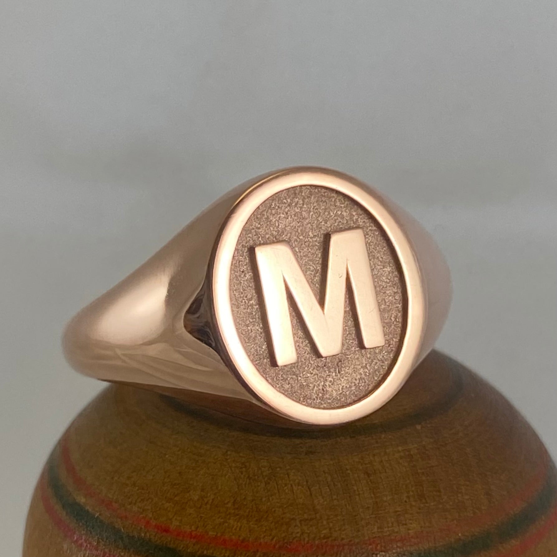 B - Alphabet Signet Ring A - Z - 9 Carat Rose Gold Signet Ring
