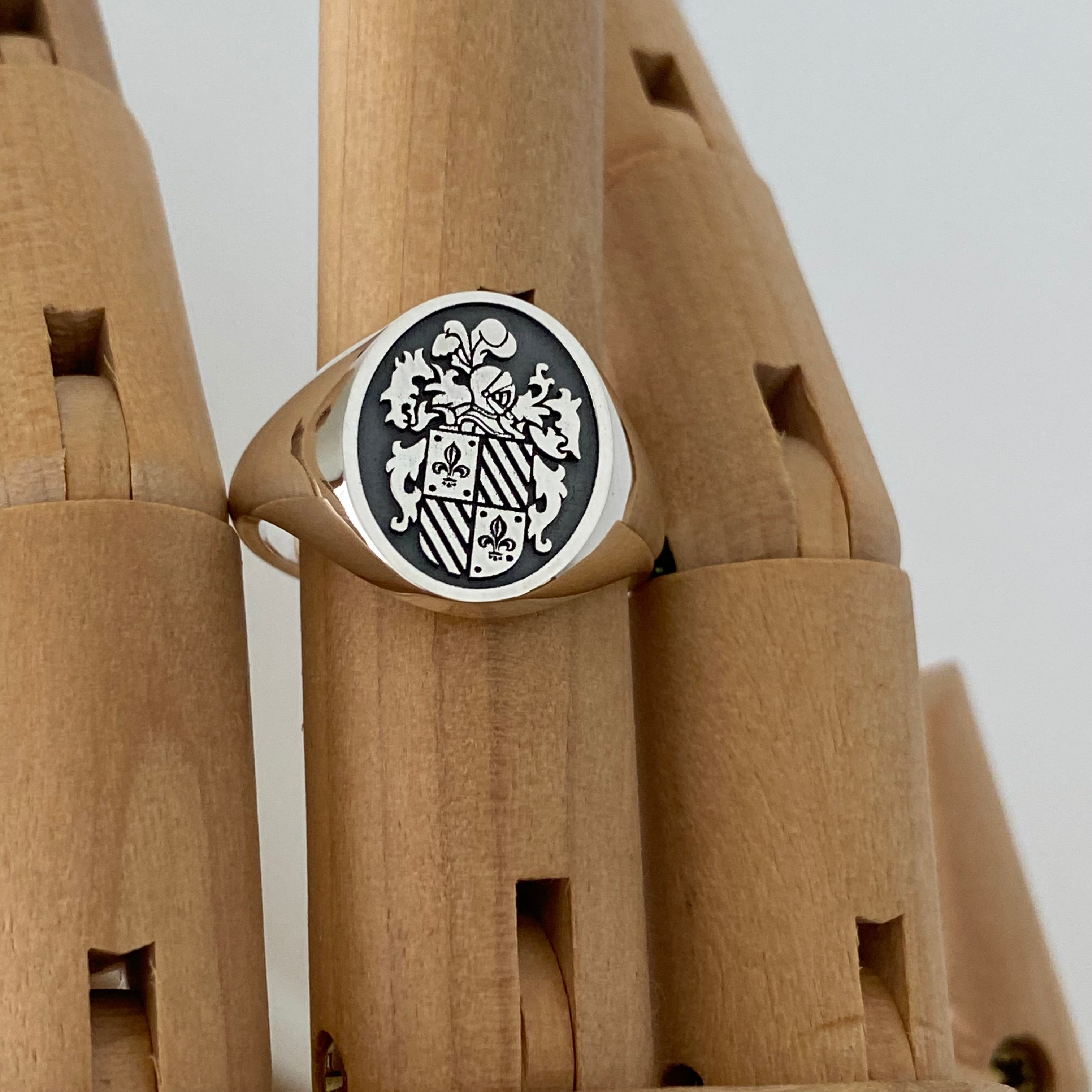Fleur de Lis Coat of Arms - Oxidised Sterling Silver