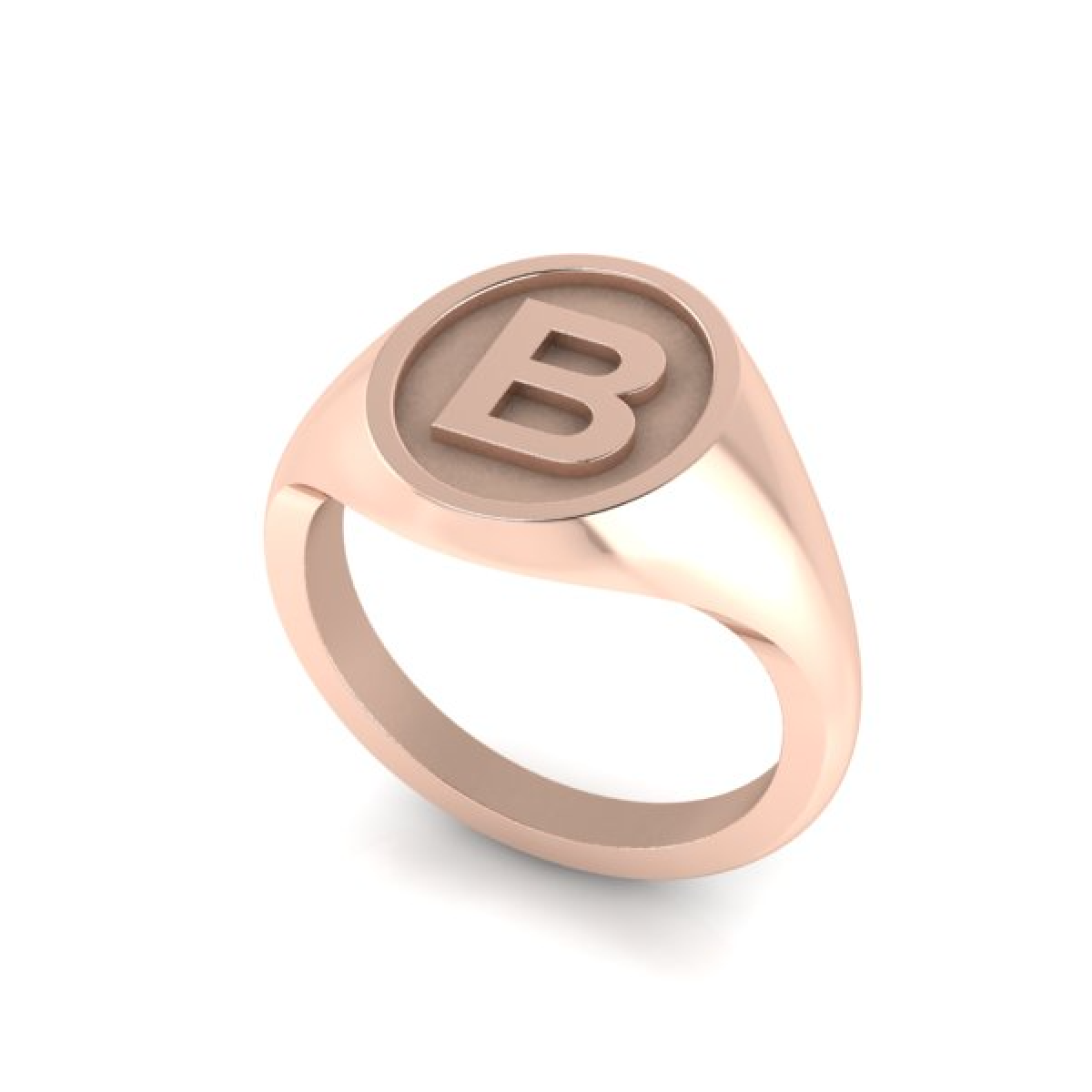 B - Alphabet Signet Ring A - Z - 9 Carat Rose Gold Signet Ring