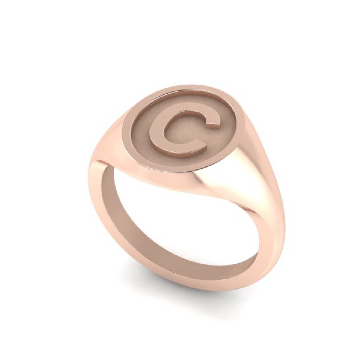 D - Z - Alphabet Signet Ring A - Z - 9 Carat Rose Gold Signet Ring