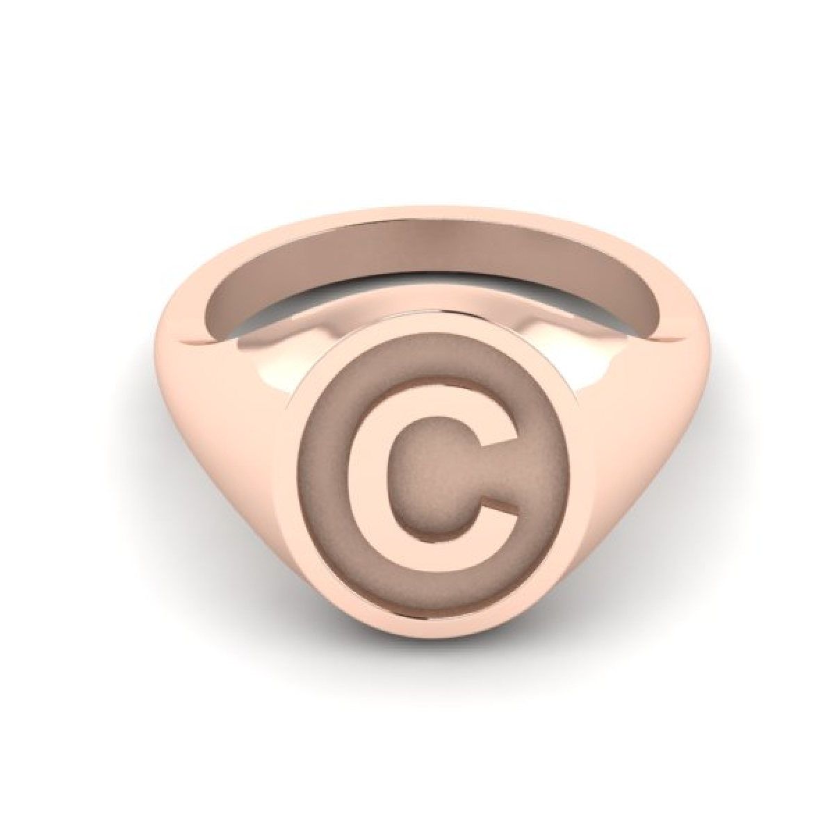 C - Alphabet Signet Ring A - Z - 9 Carat Rose Gold Signet Ring