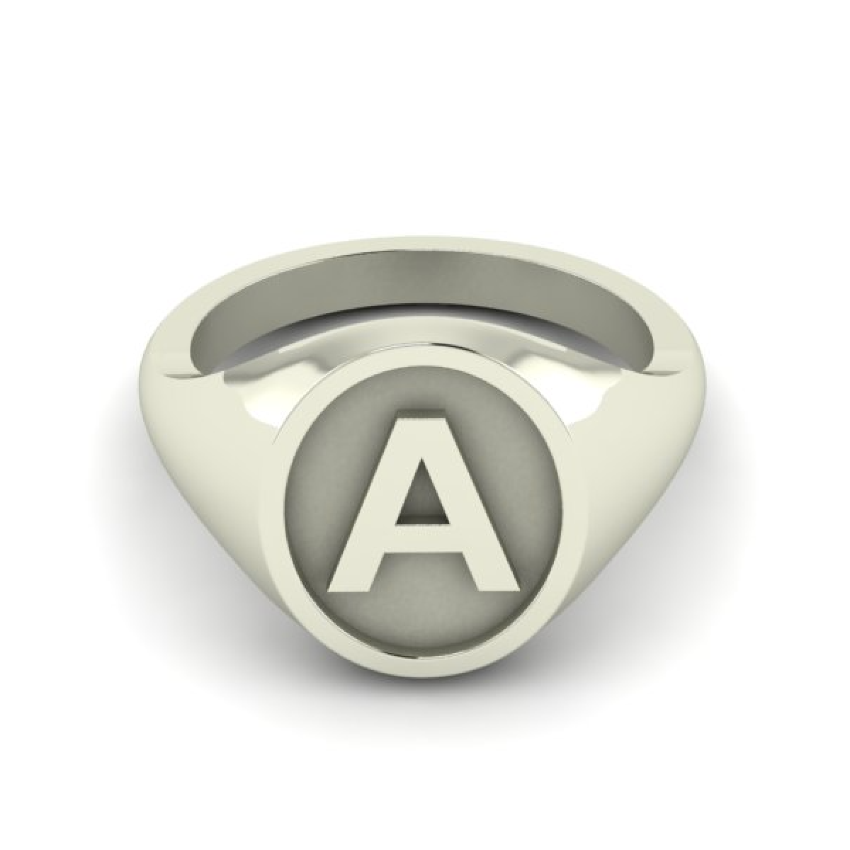 A - Alphabet Signet Ring A - Z - Sterling Silver Signet Ring