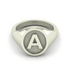 A - Alphabet Signet Ring A - Z -  Sterling Silver Signet Ring