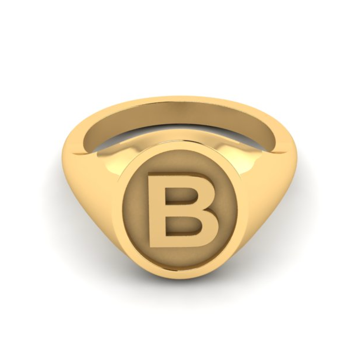 B - Alphabet Signet Ring A - Z - 9 Carat Yellow Gold Signet Ring
