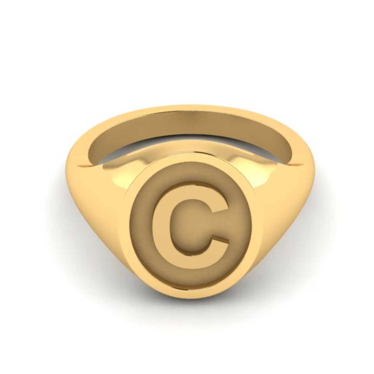 C - Alphabet Signet Ring A - Z - 9 Carat Yellow Gold Signet Ring