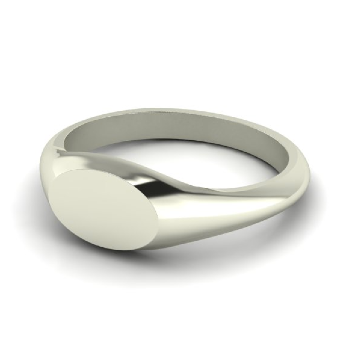 Small Landscape Oval 8mm x 5.5mm - Sterling Silver Signet Ring