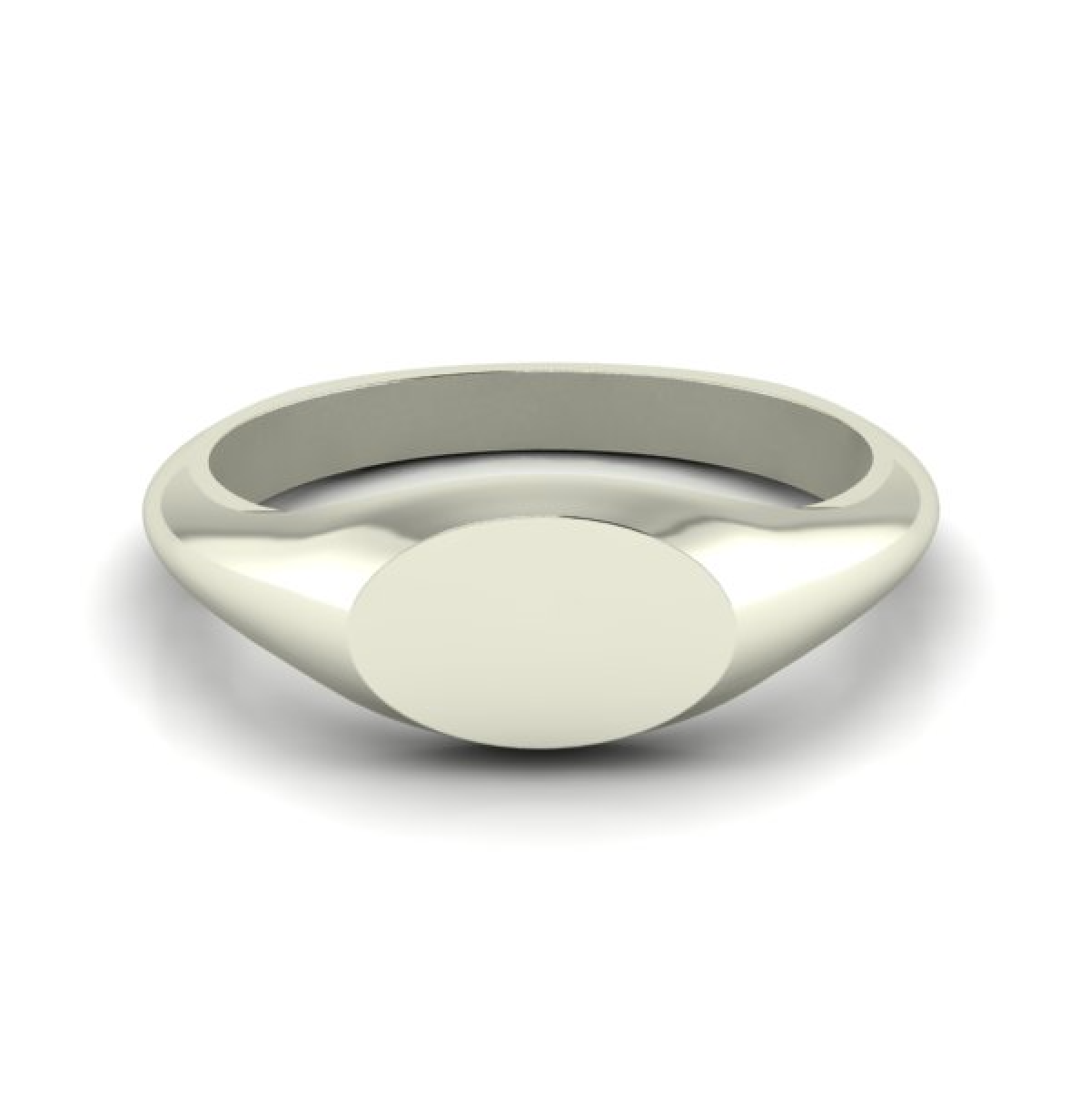 Small Landscape Oval 8mm x 5.5mm - Sterling Silver Signet Ring