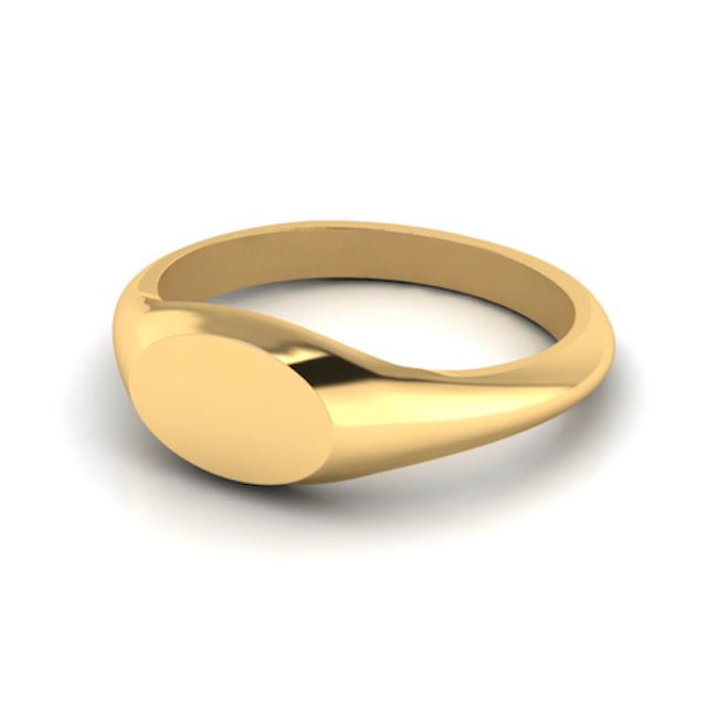 Small Landscape Oval 8mm x 5.5mm - 9 Carat Yellow Gold Signet Ring