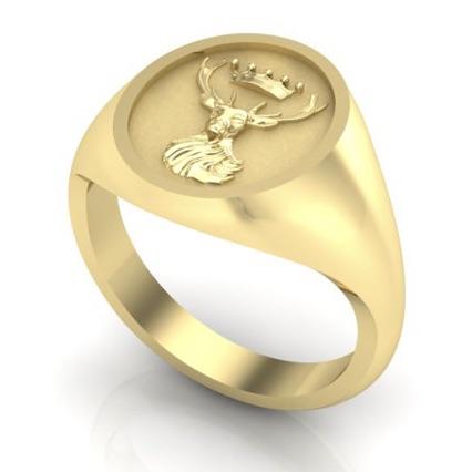 Stag and Crown - 9 Carat Yellow Gold