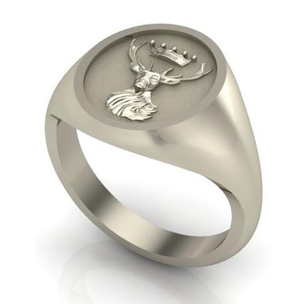 The Signet Ring Company Stag and Crown Sterling Silver