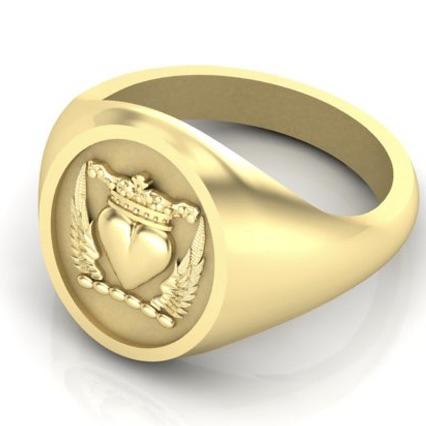 Winged Heart with Crown - 9 Carat Yellow Gold