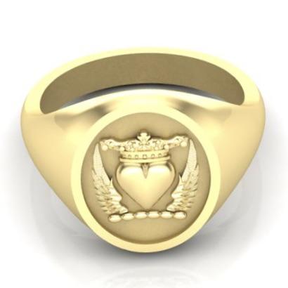 Winged Heart with Crown - 9 Carat Yellow Gold