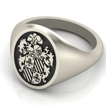 Fleur de Lis Coat of Arms - Oxidised Sterling Silver