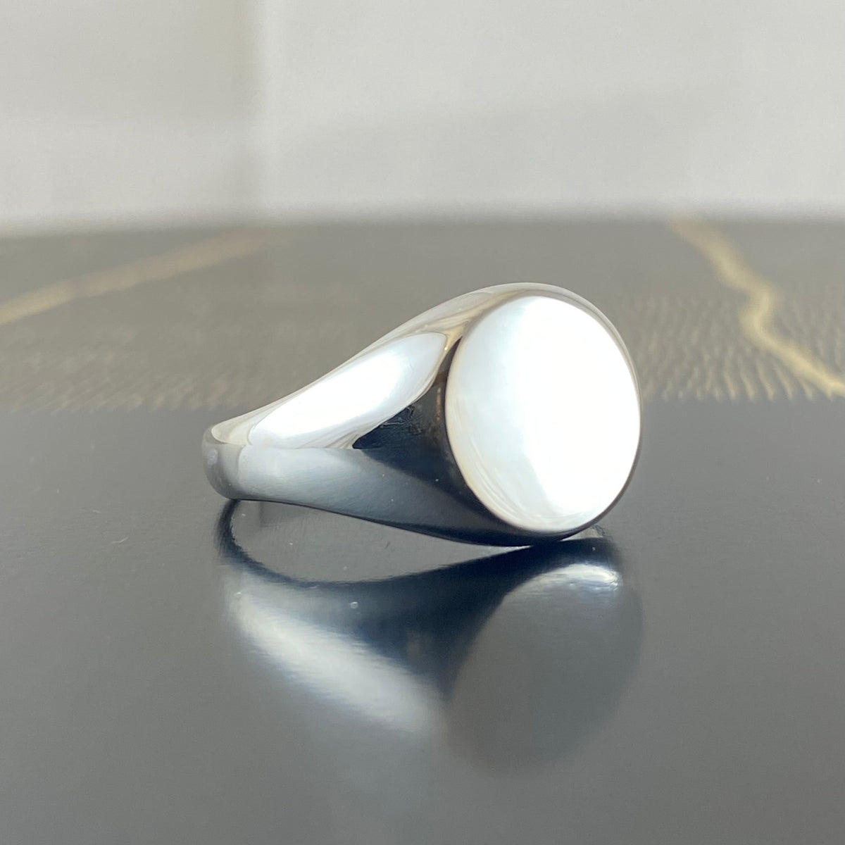 Sterling Silver Round Signet Ring