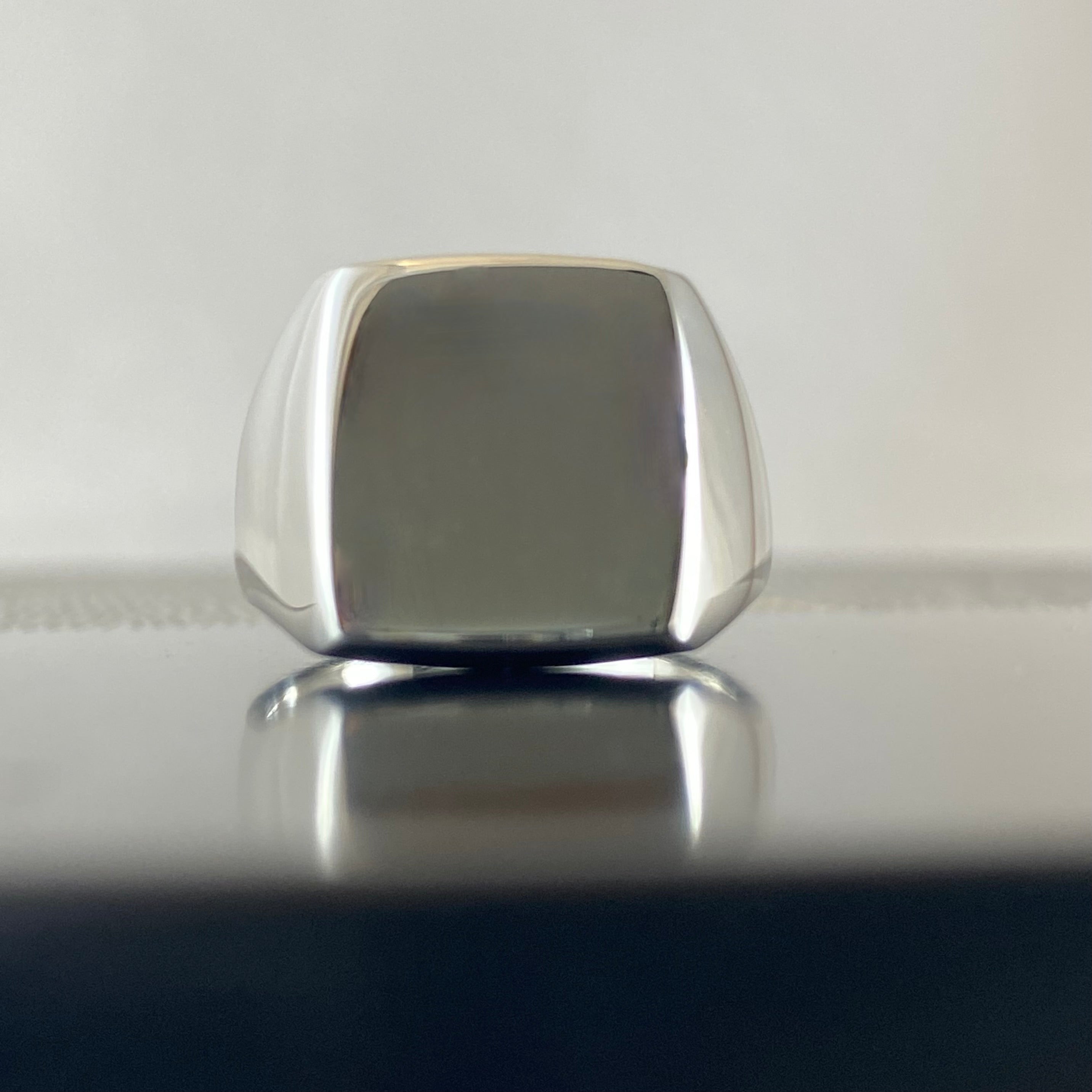 Cushion 14mm x 12mm - Sterling Silver Signet Ring