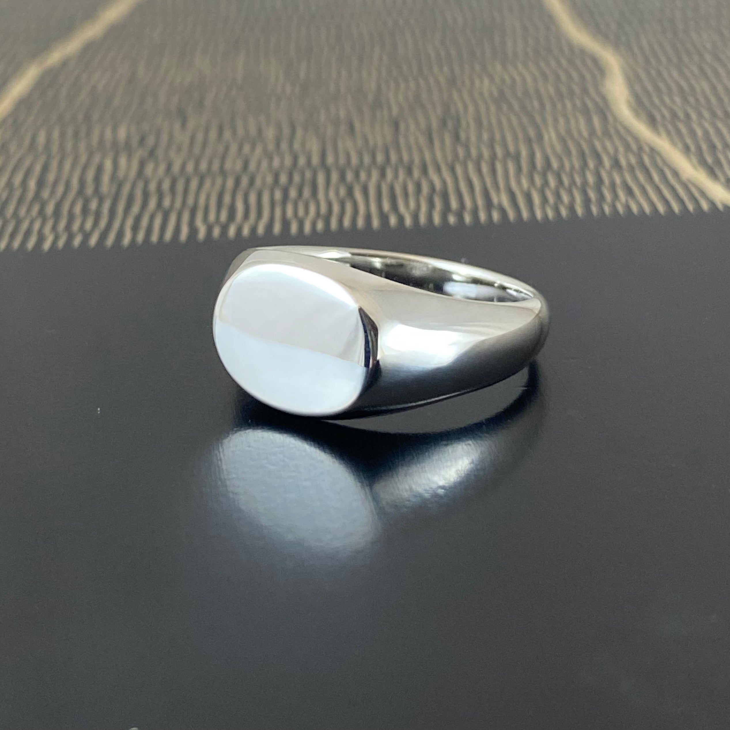 Landscape Oval 12mm x 10mm - Sterling Silver Signet Ring