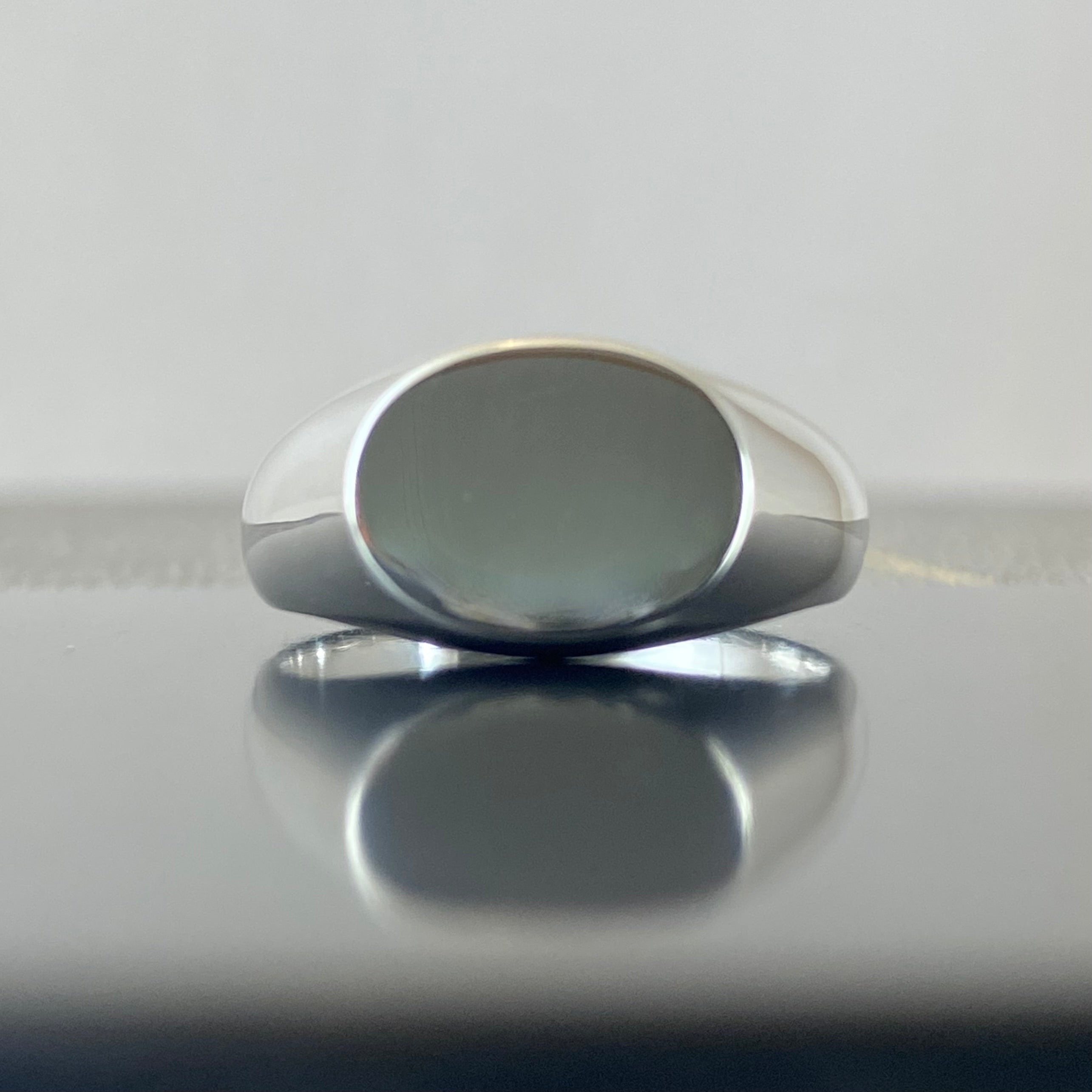 Landscape Oval 12mm x 10mm - Sterling Silver Signet Ring