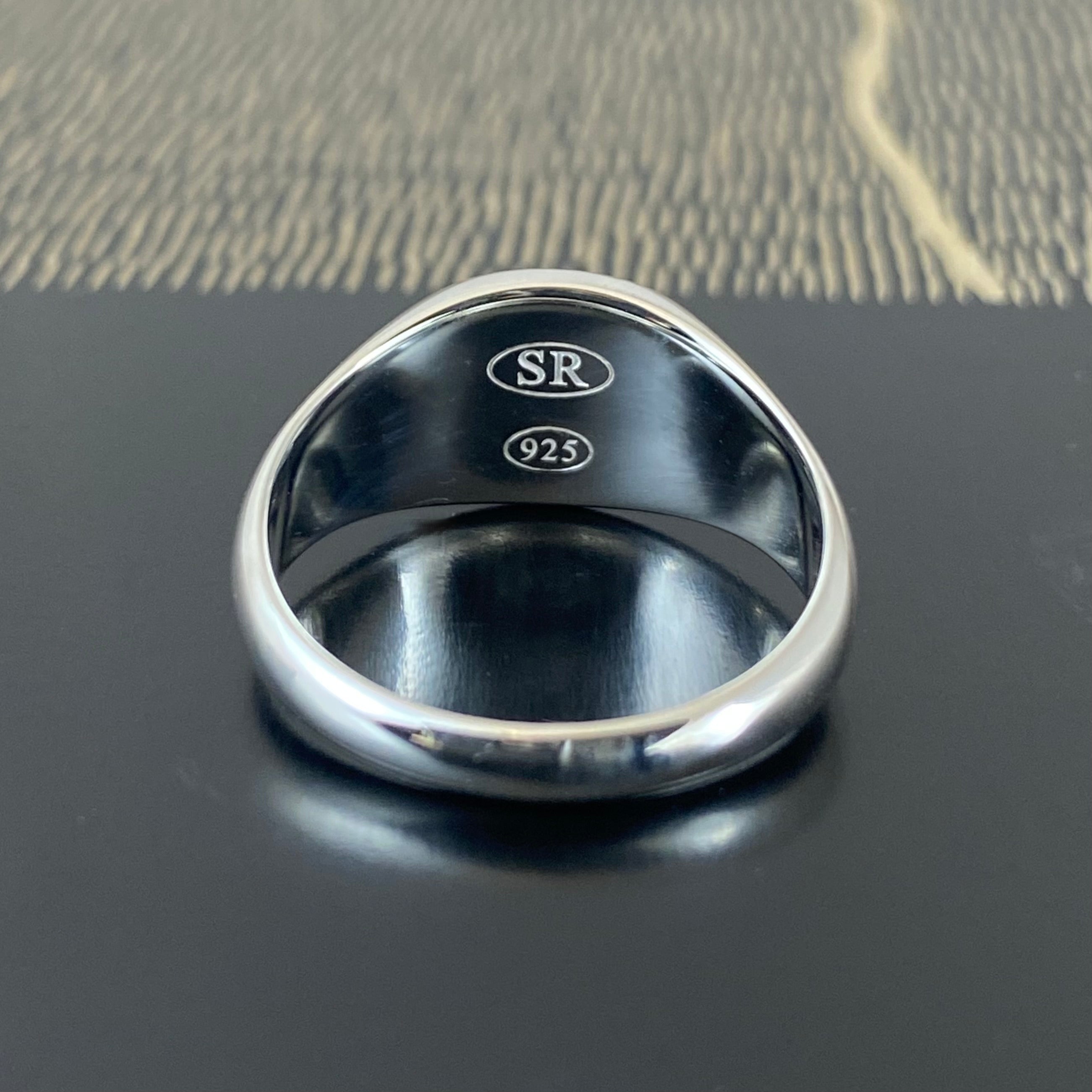 Landscape Oval 12mm x 10mm - Sterling Silver Signet Ring