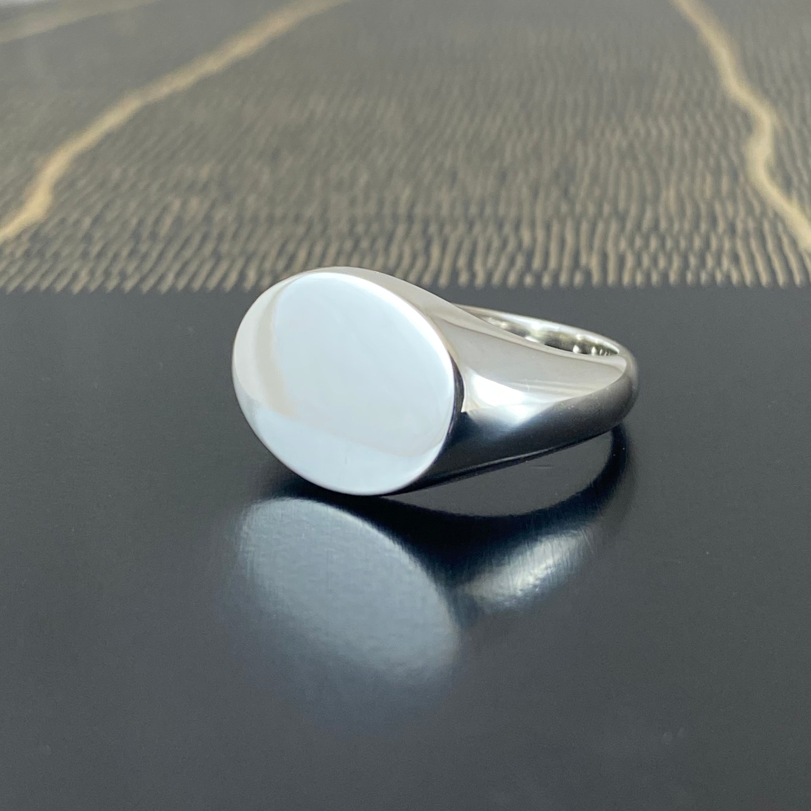 Landscape Oval 15mm x 12mm Sterling Silver Signet Ring