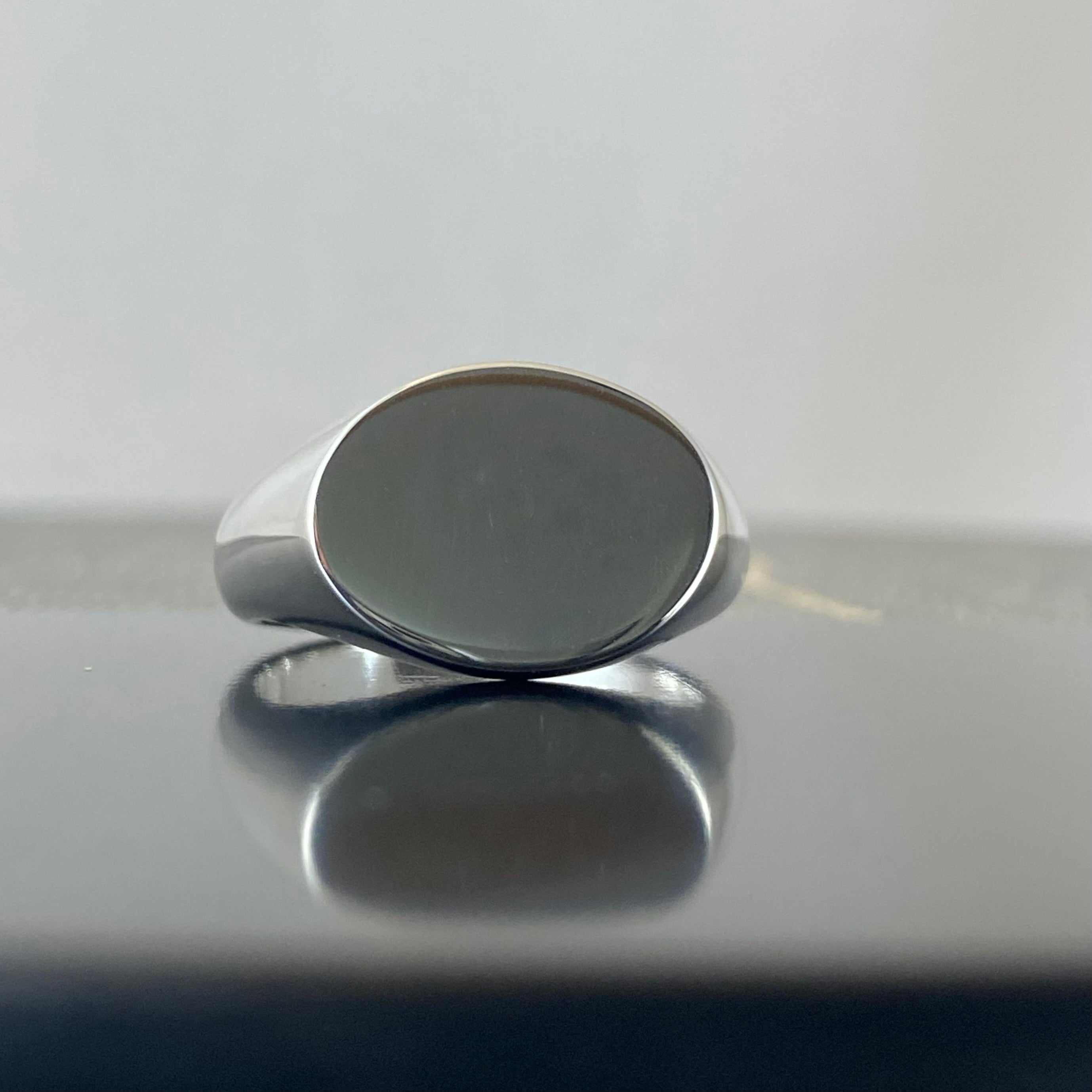 Landscape Oval 15mm x 12mm Sterling Silver Signet Ring