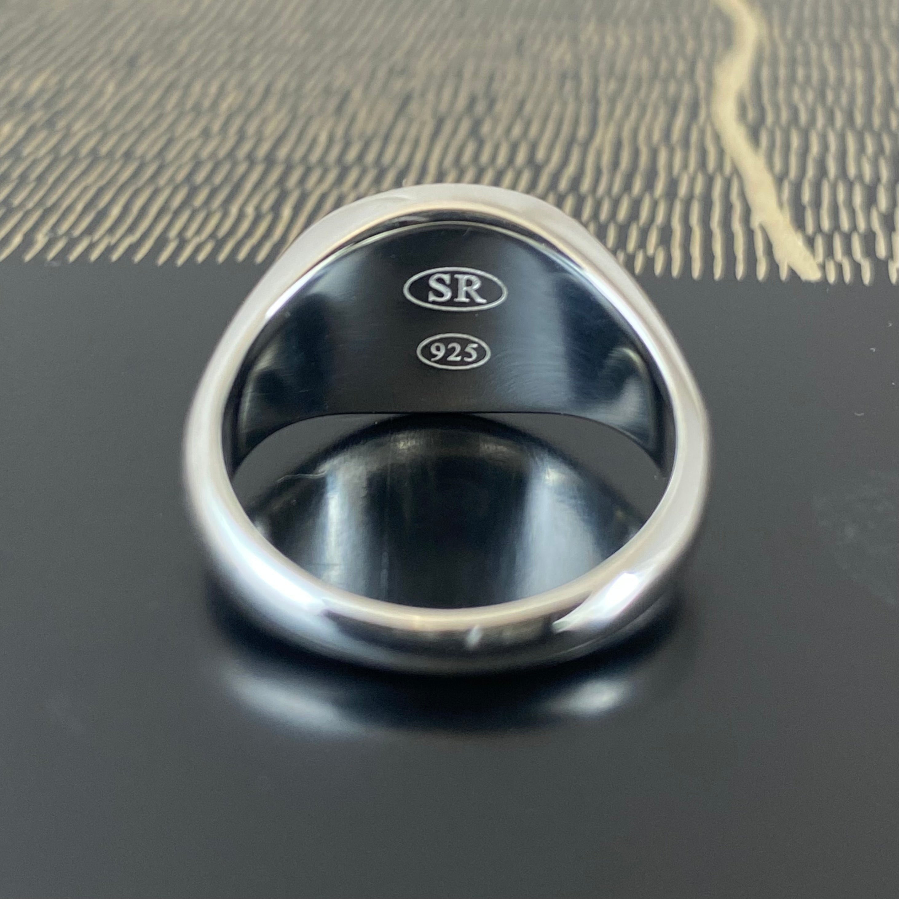 Landscape Oval 15mm x 12mm Sterling Silver Signet Ring