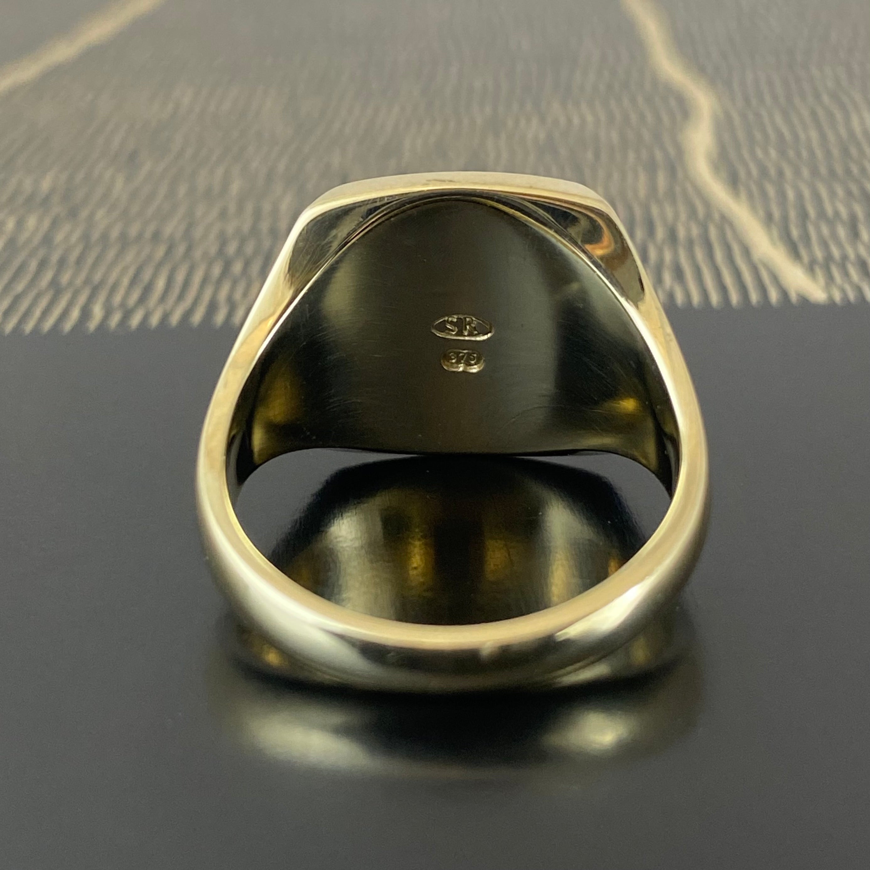 Cushion 16mm x 13mm - 9 Carat Yellow Gold Signet Ring
