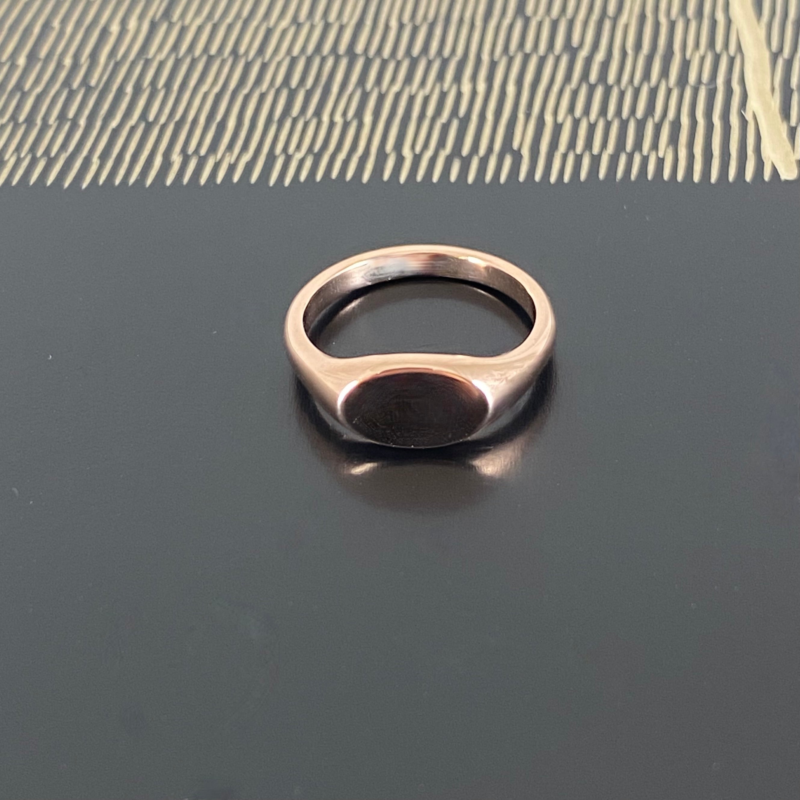 Landscape Oval 8mm x 5.5mm - 9 Carat Rose Gold Signet Ring