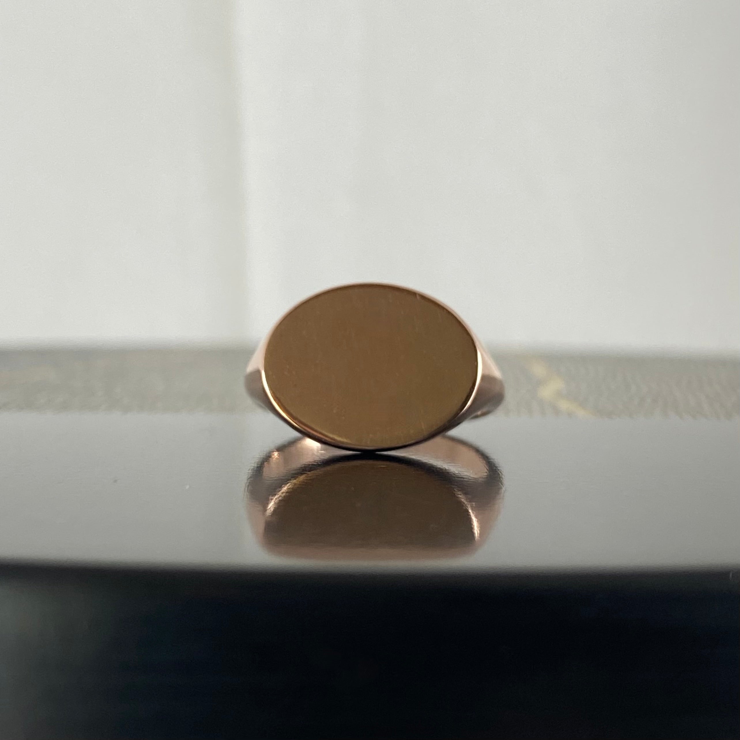 Landscape Oval 15mm x 12mm - 9 Carat Rose Gold Signet Ring