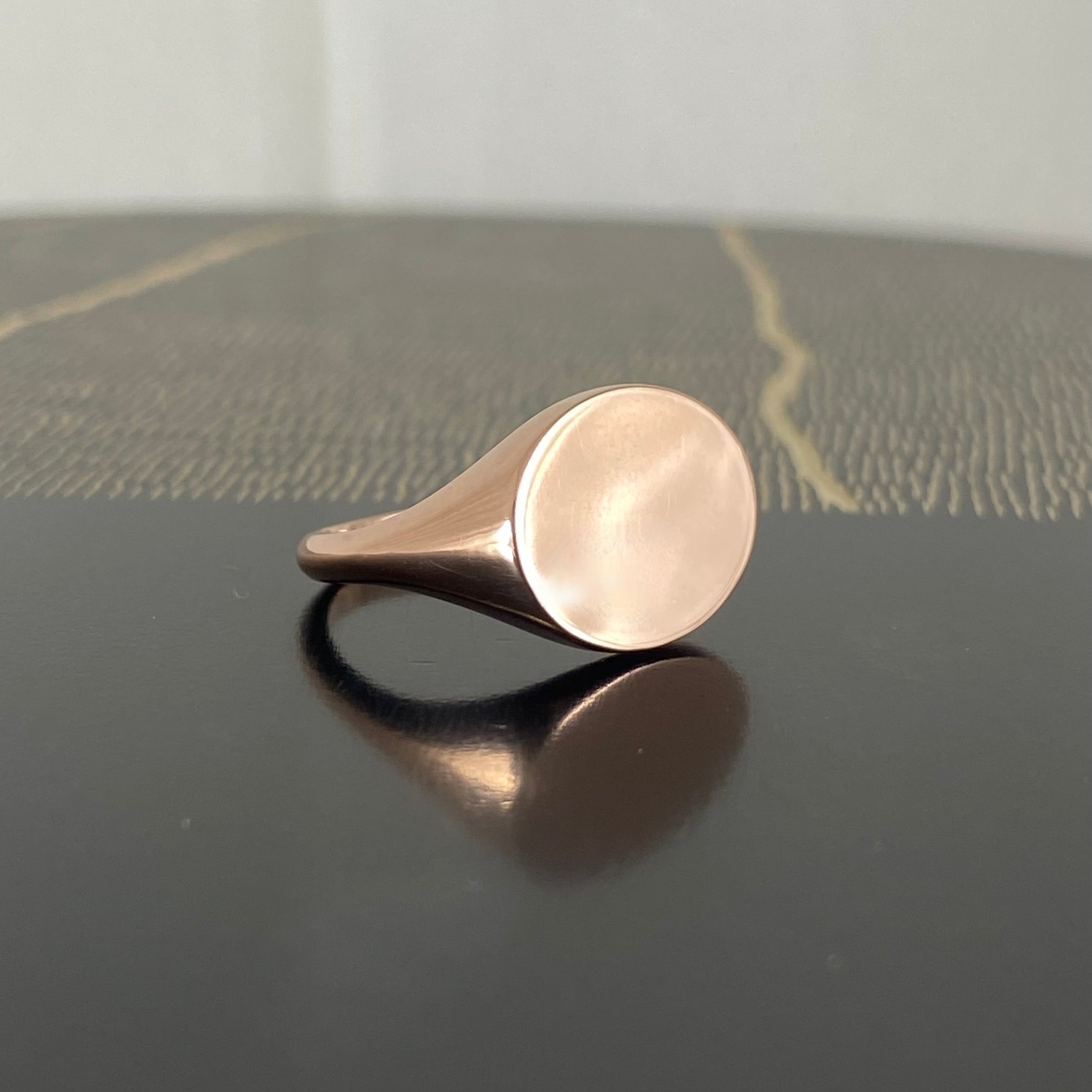 Landscape Oval 15mm x 12mm - 9 Carat Rose Gold Signet Ring