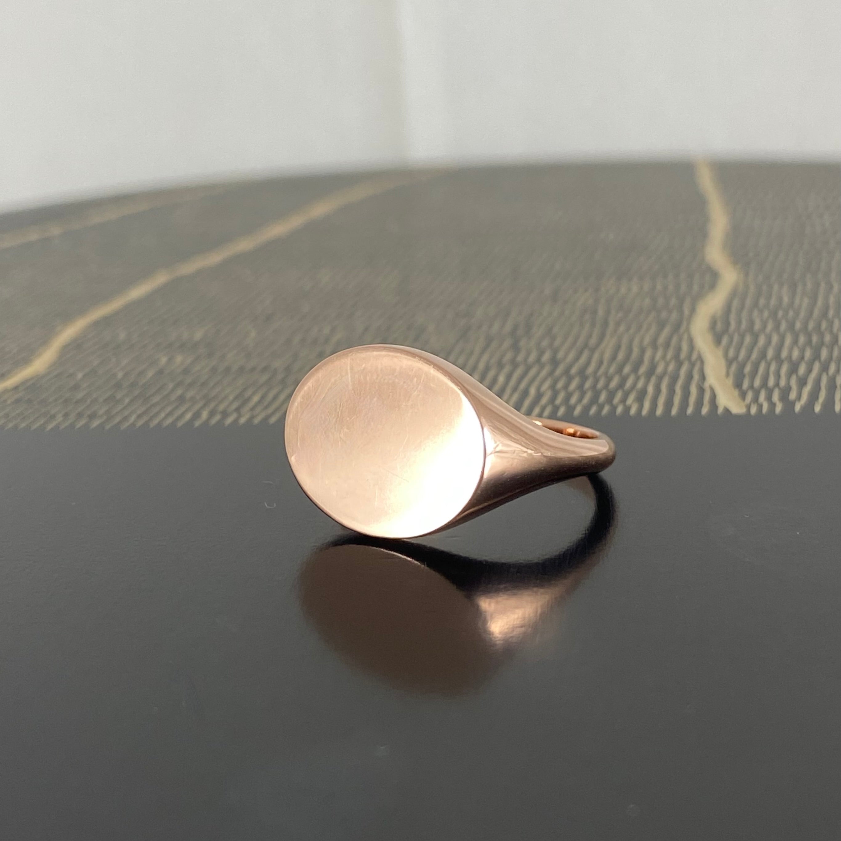 Landscape Oval 15mm x 12mm - 9 Carat Rose Gold Signet Ring