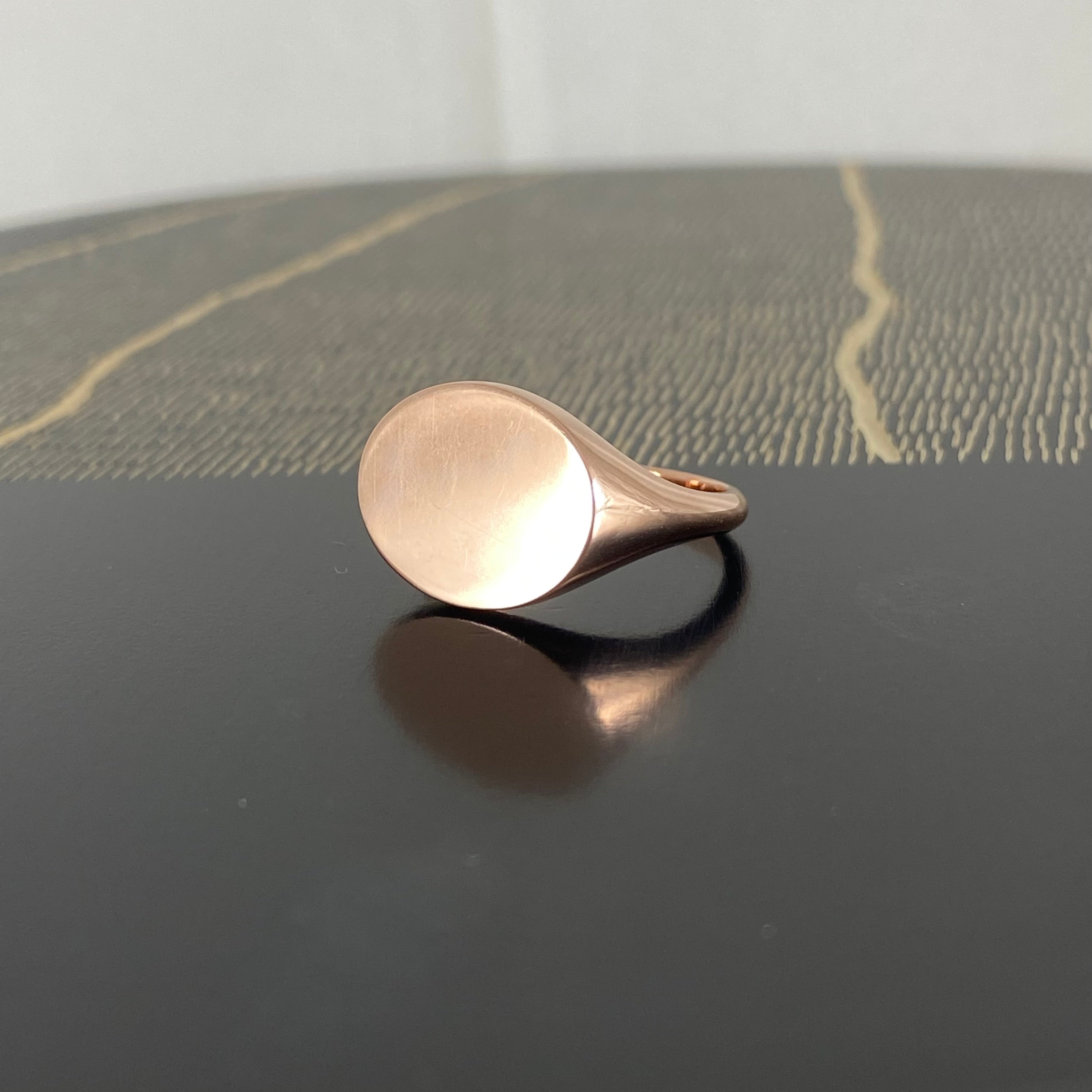 Landscape Oval 12mm x 10mm - 9 Carat Rose Gold Signet Ring