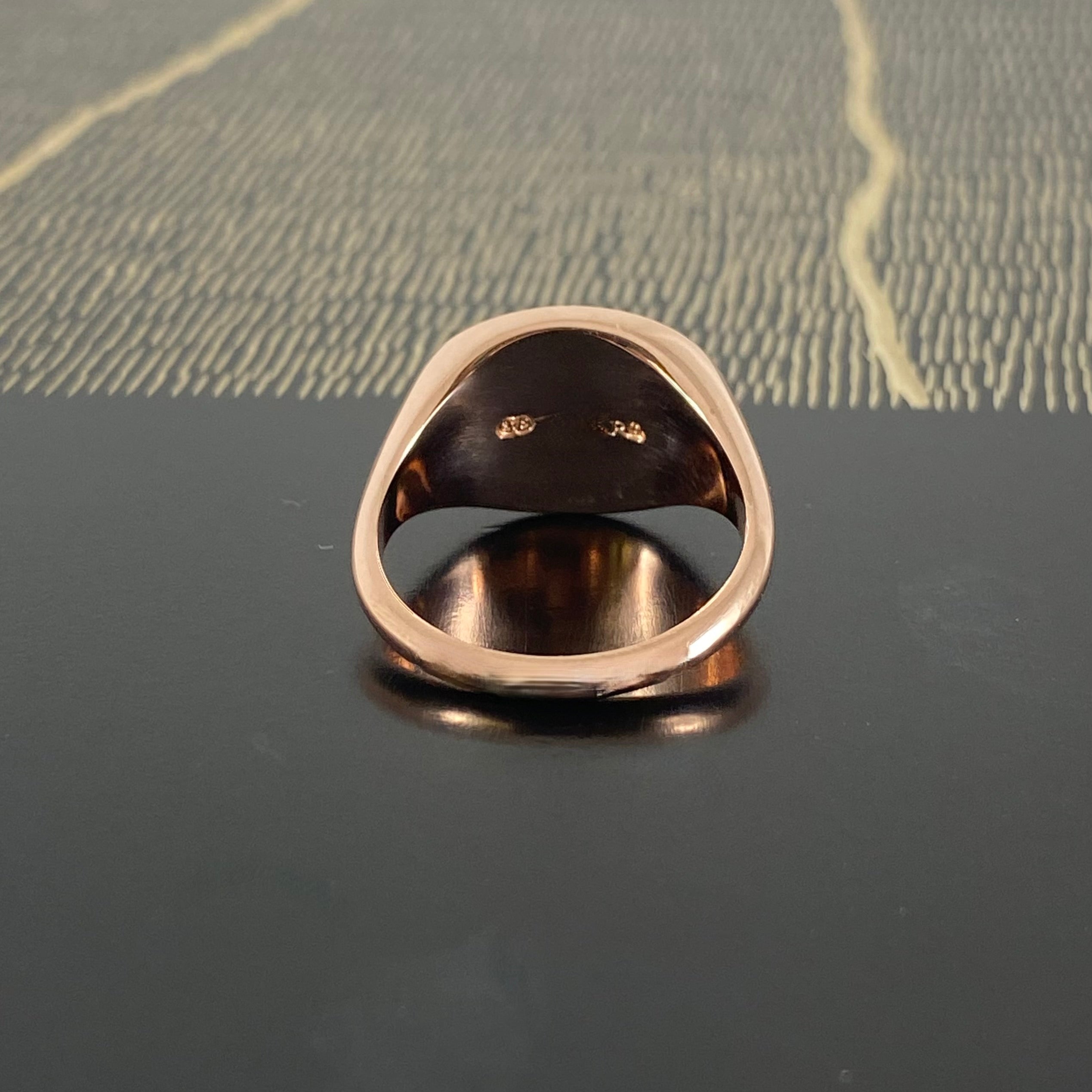 Landscape Oval 15mm x 12mm - 9 Carat Rose Gold Signet Ring