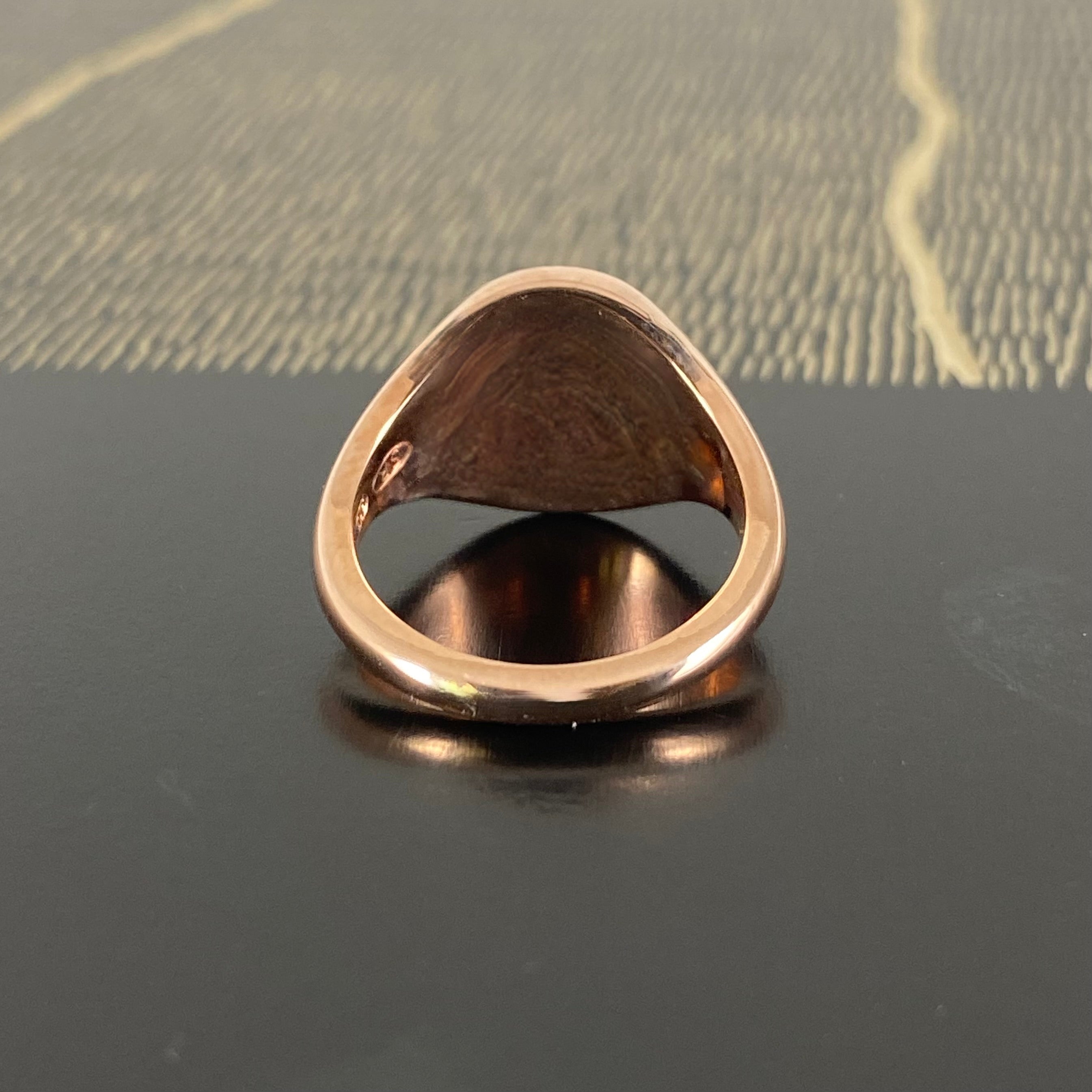 A - Alphabet Signet Ring A - Z -  9 Carat Rose Gold Signet Ring